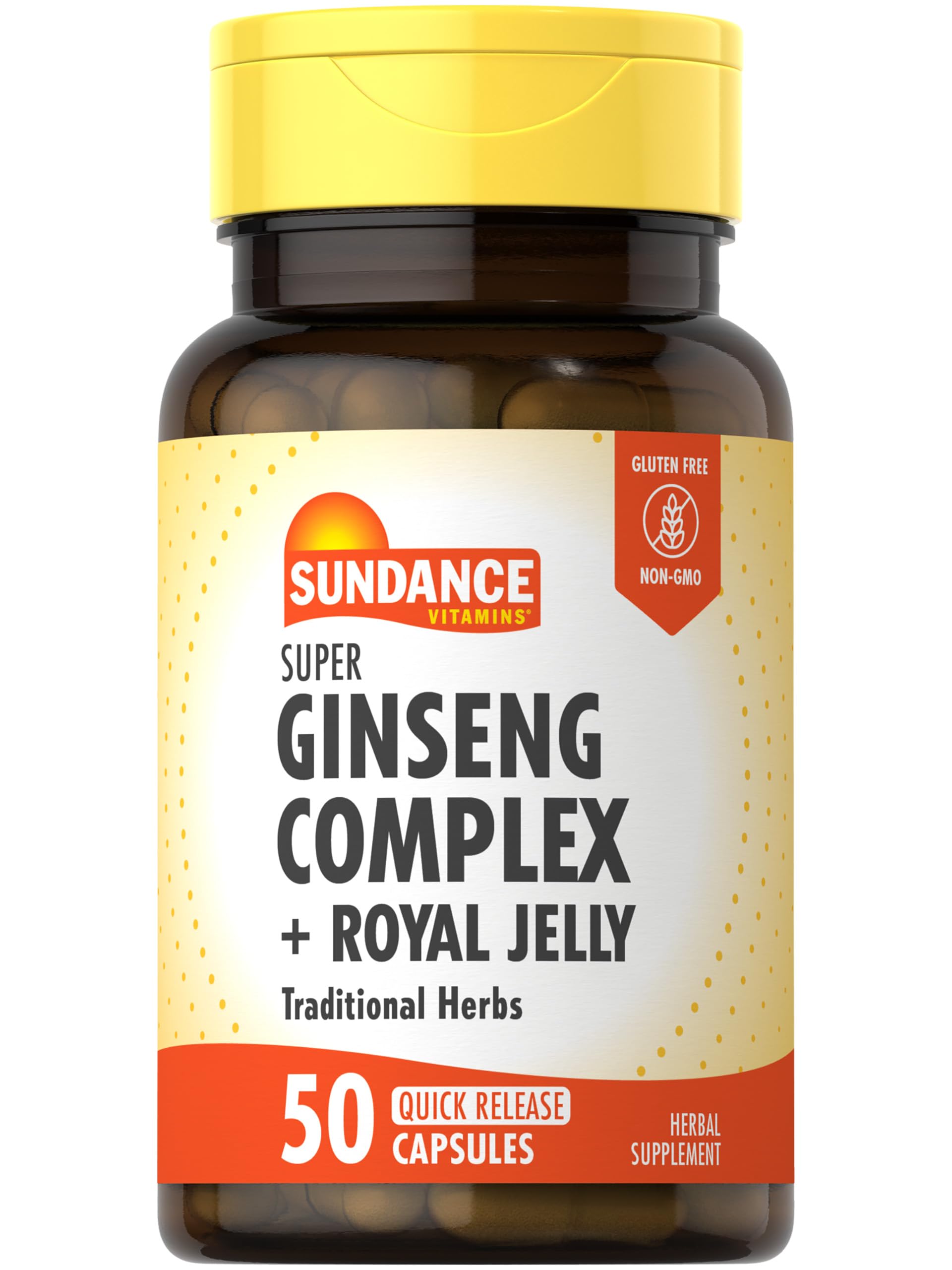 Sundance Super Ginseng Complex with Royal Jelly Quick Release Capsules, 50 Count