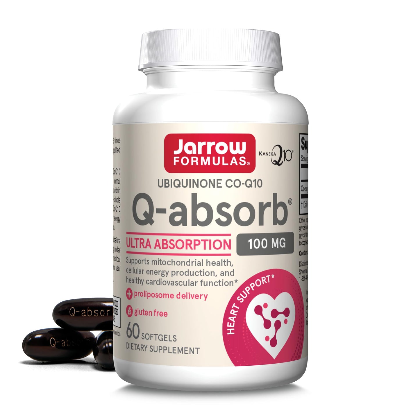 Jarrow Formulas Q-absorb Co-Q10 100 mg Softgels, 60 Count