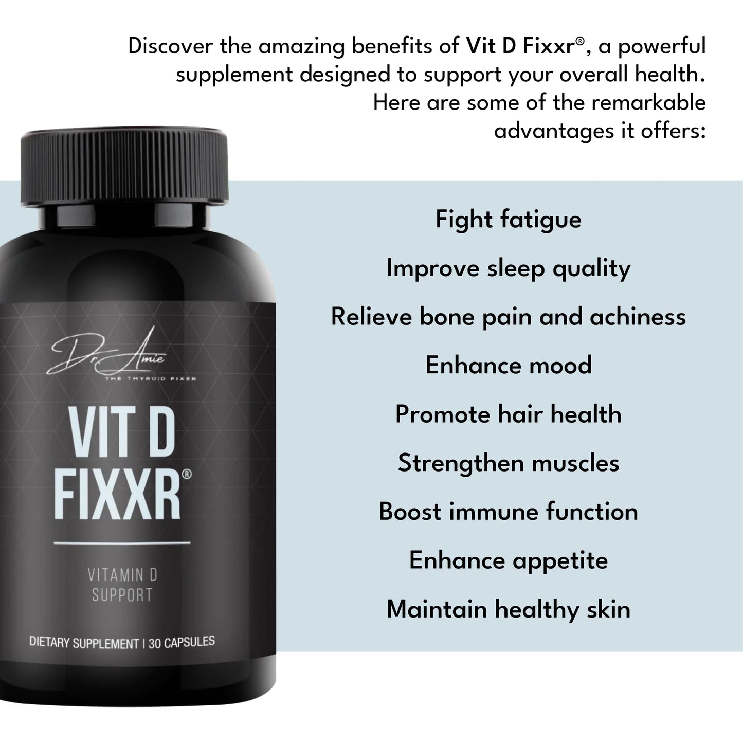 Fixxr VIT D by Dr. Amie Capsule, 30 Capsules