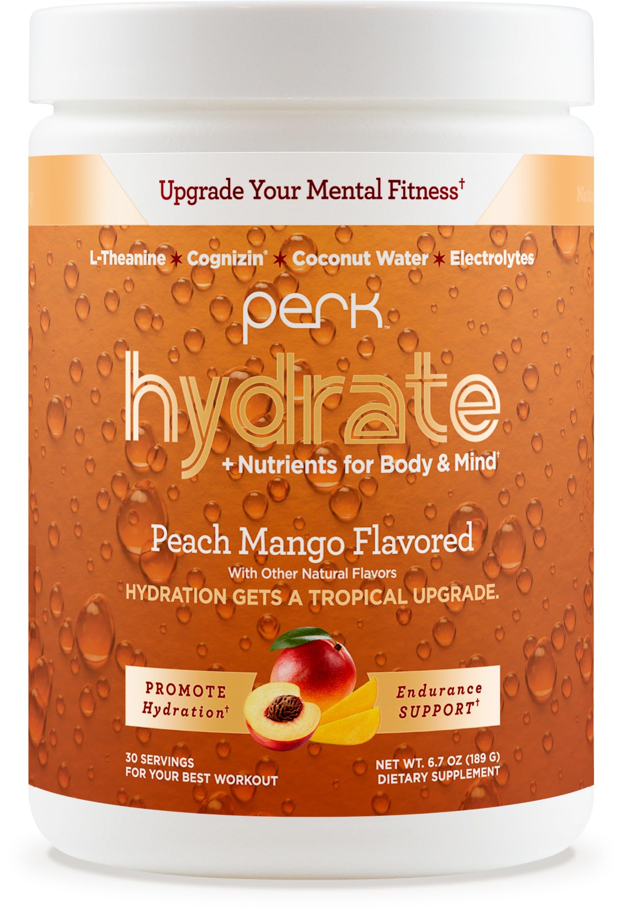 Perk Hydrate Electrolyte Powder (Peach Mango) 6.7 Ounce