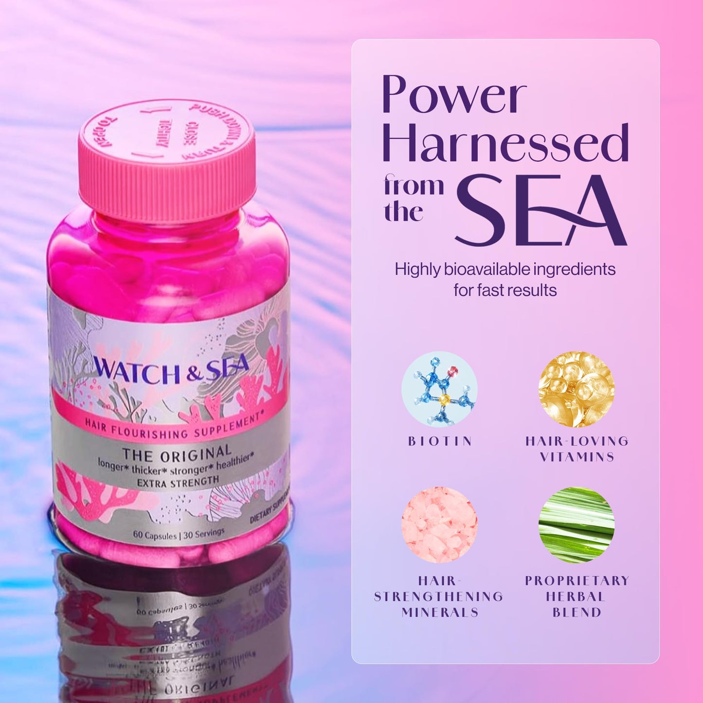 WATCH & SEA BEAUTY Hair Flourishing Extra-Strength Capsules 30 Capsules