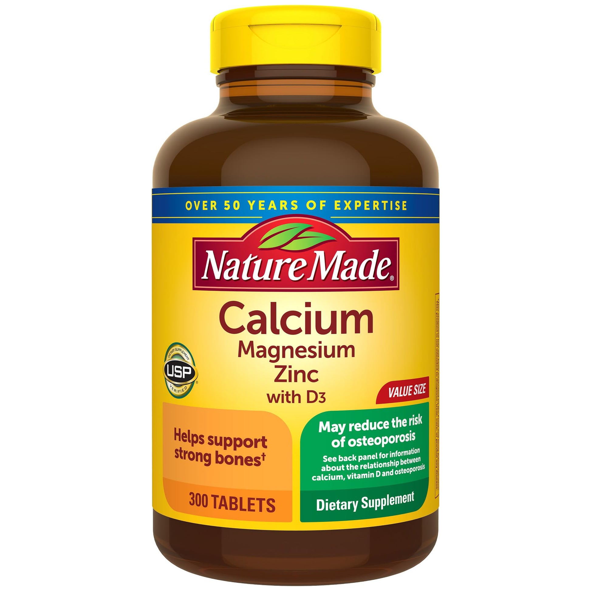 Nature Made Calcium Magnesium Zinc with Vitamin D3 300 Tablets