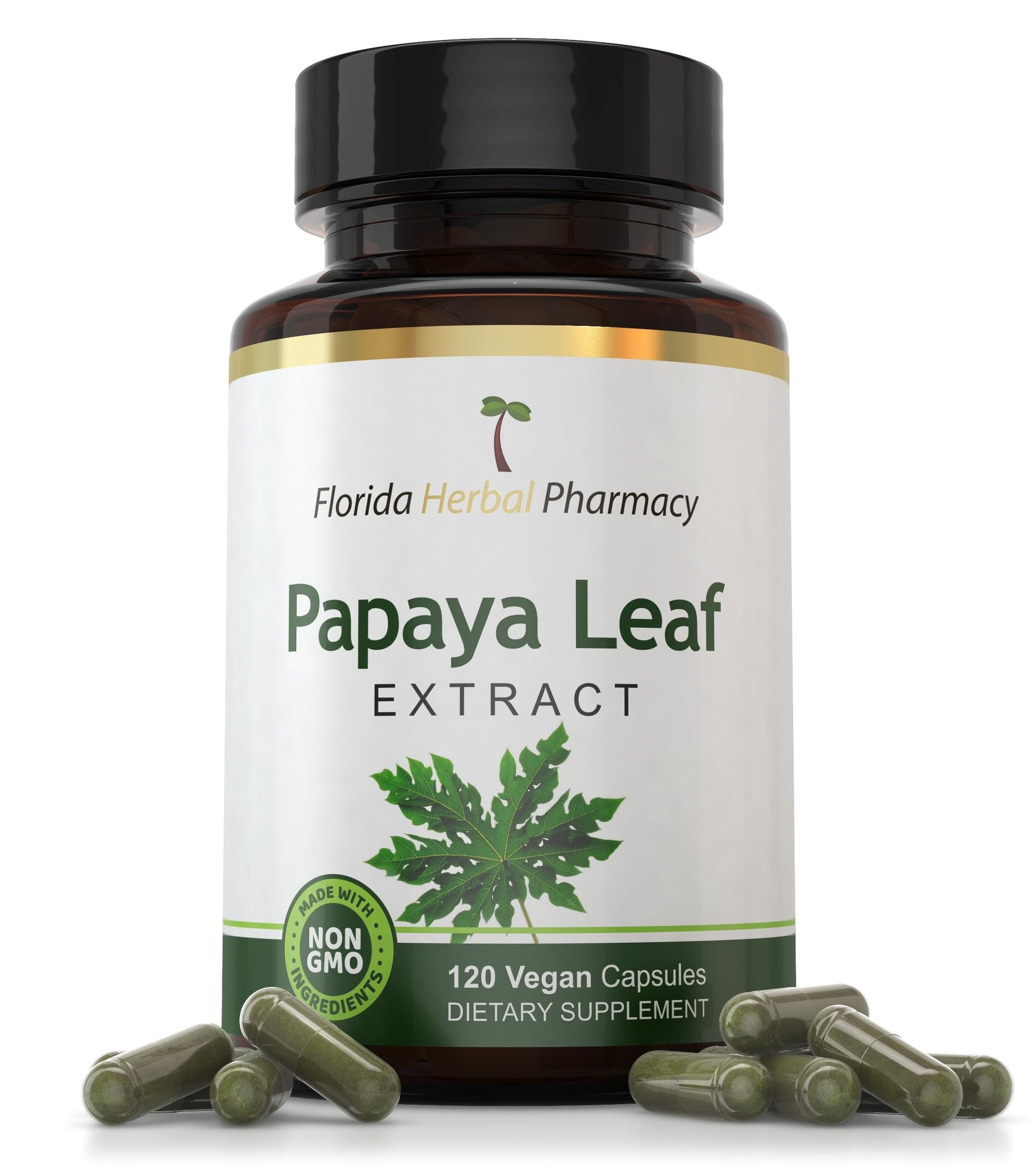 Florida Herbal Pharmacy Papaya Leaf Extract Capsules, 120 Count
