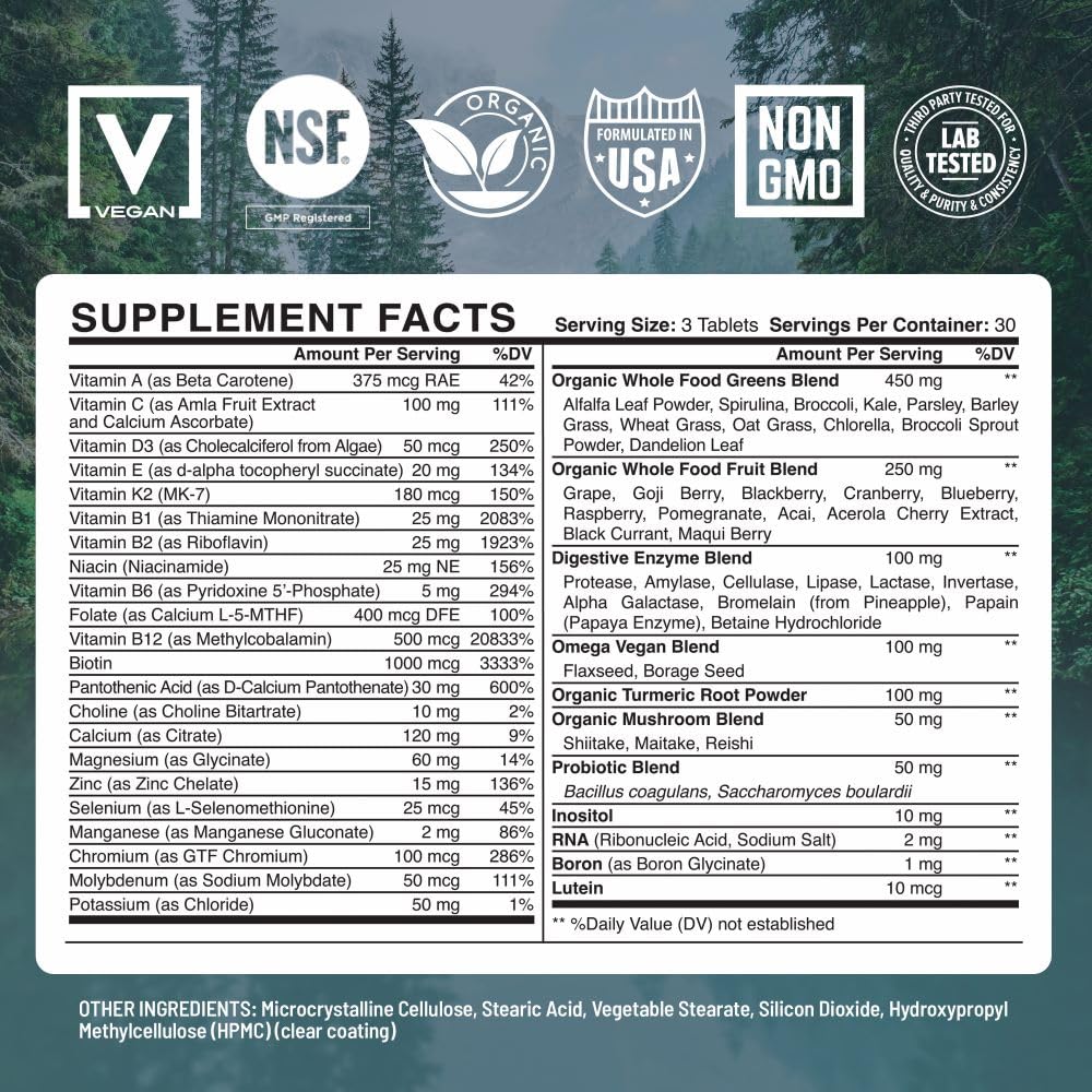 Abundant Earth Whole Food Multivitamin for Women Tablet, 1 Count