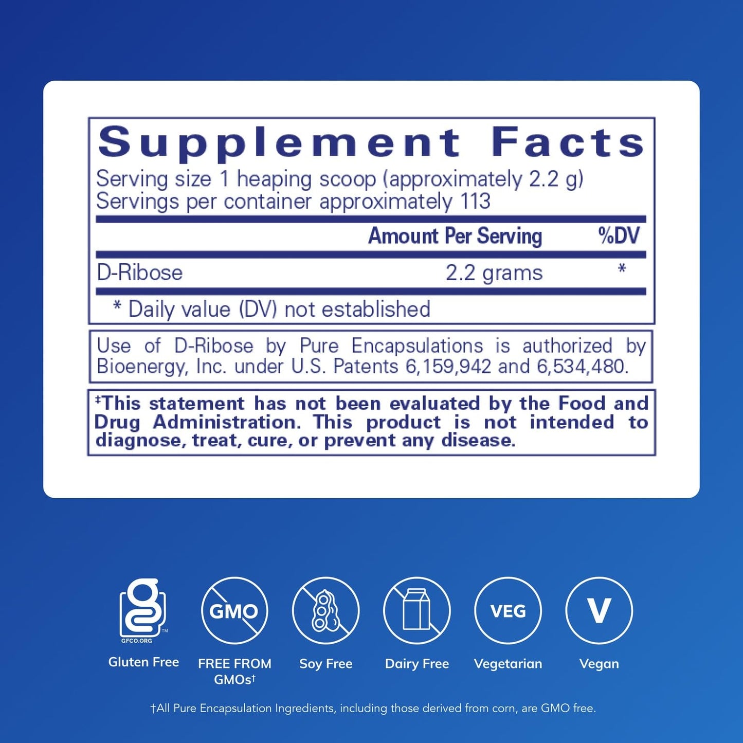 Pure Encapsulations Ribose Powder 8.8 Ounce
