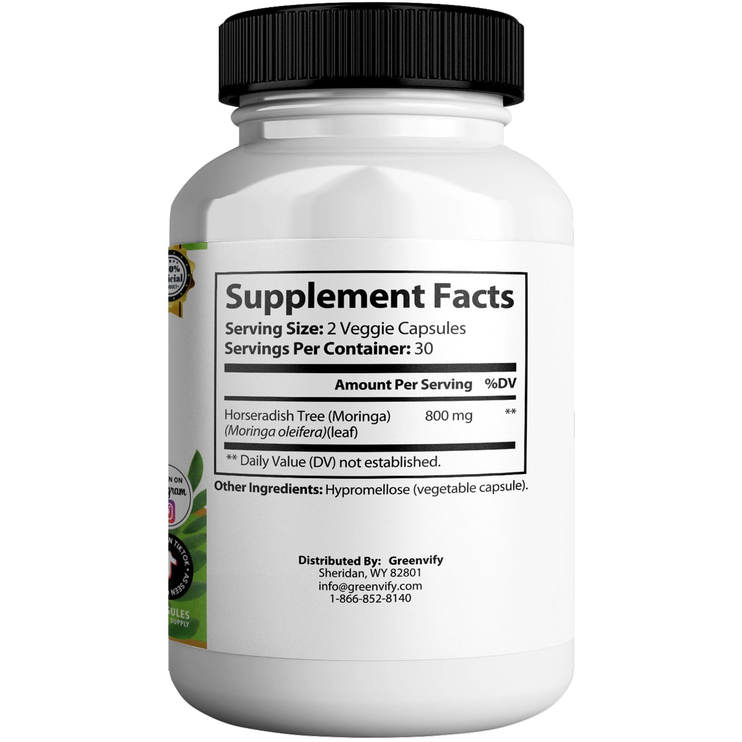 GREENVIFY Moringa Magic Max Extra Strength Capsules, 60 Veggie Capsules