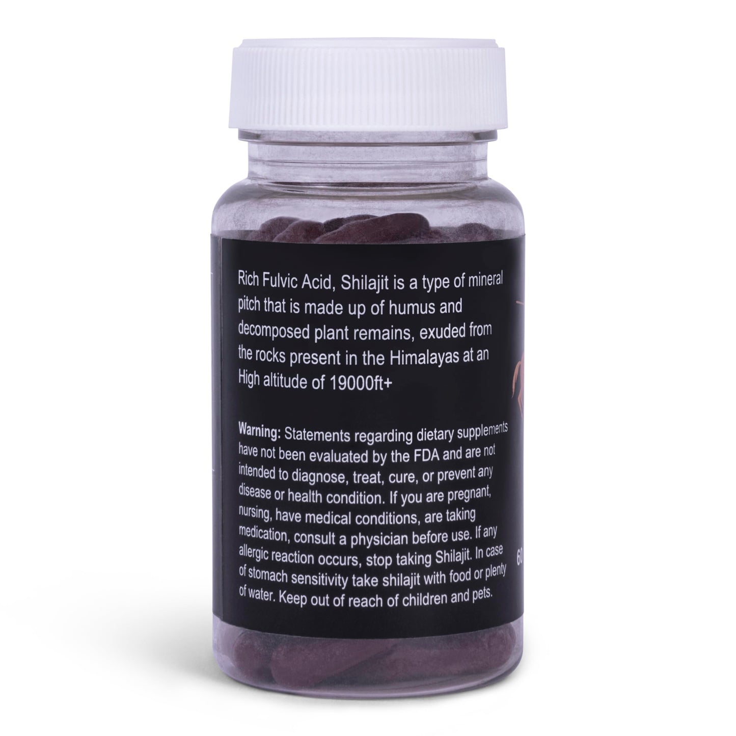 Pindari Shilajit Resin Pure Shilajit 500mg Capsule, 60 Capsules