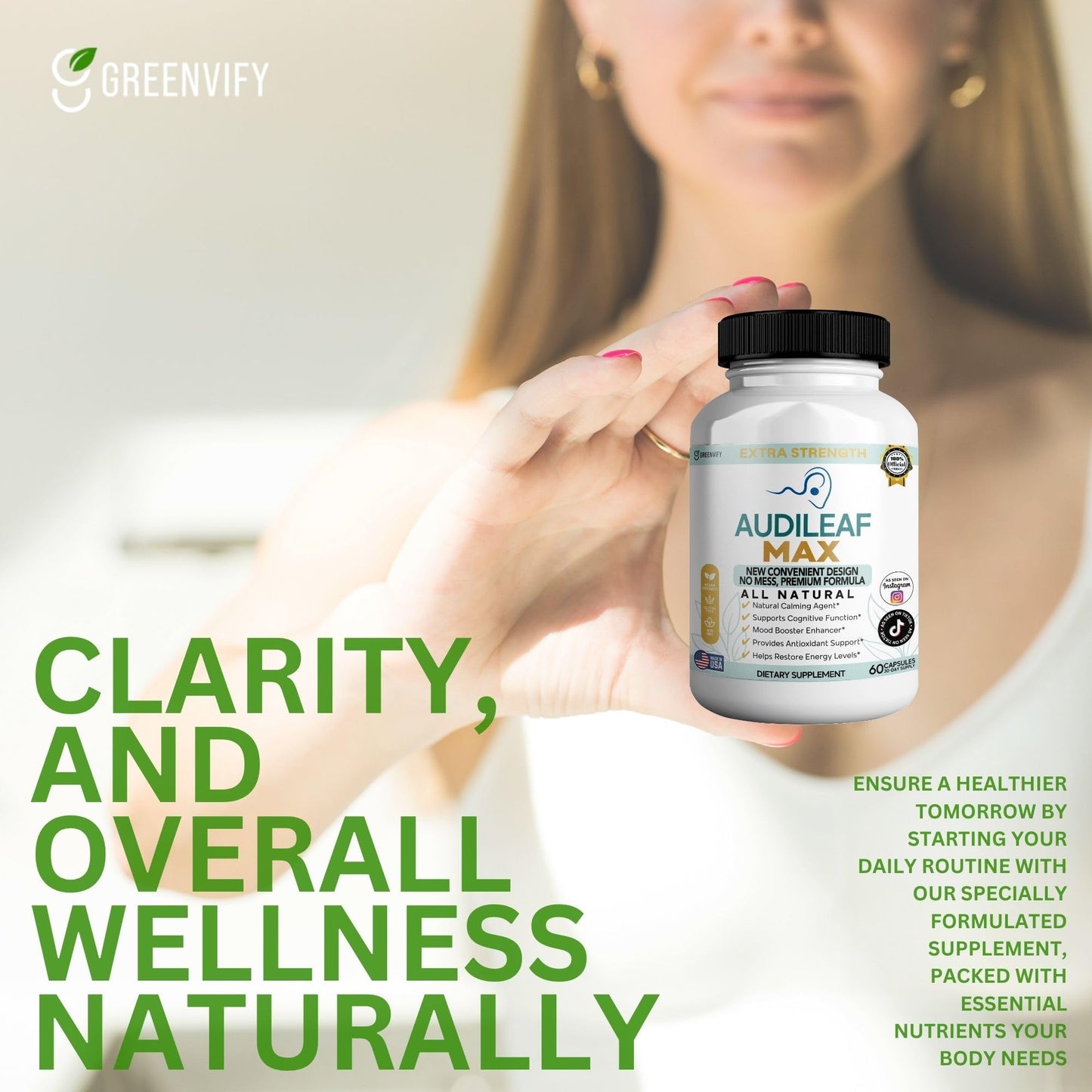 GREENVIFY Audileaf MAX Dietary Supplement 60 Capsules