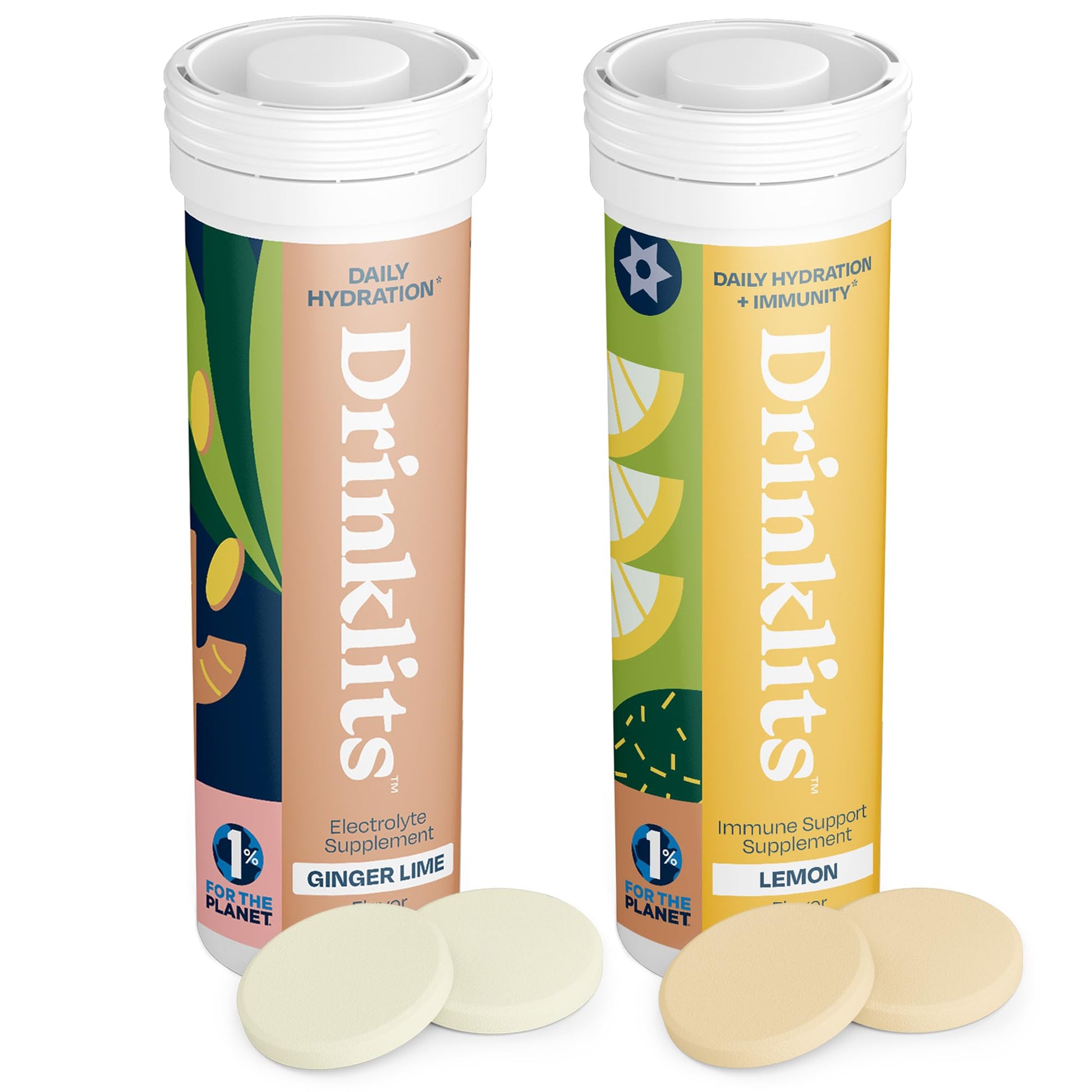 Drinklits Ginger-Lime Hydration & Lemon Immune Support, 20 Tablets
