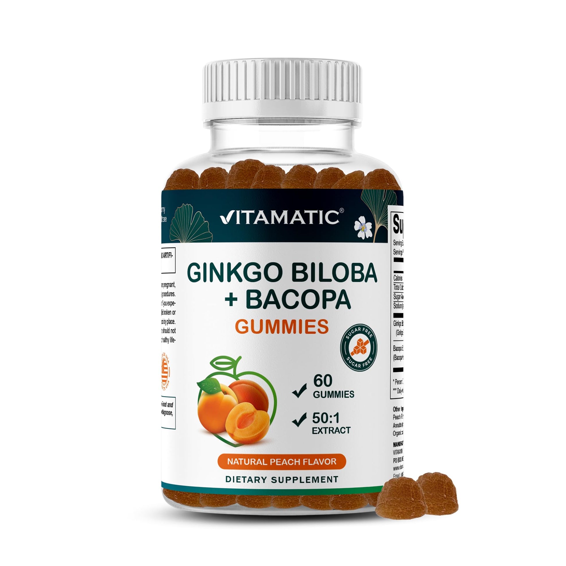 Vitamatic Ginkgo Biloba & Bacopa Gummies Gummy 60 Count