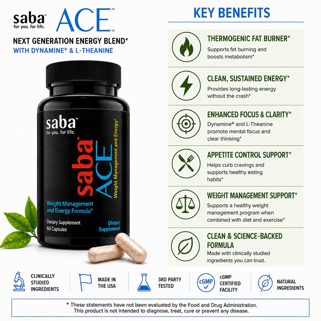 Saba ACE Appetite Control and Energy ACE 60 Capsules