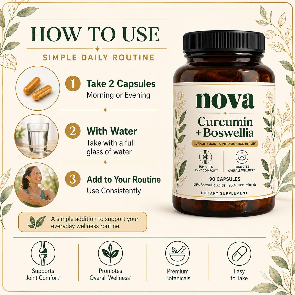 PTZ Crystal Nova Curcumin Boswellia Joint Support Softgel 1 Count