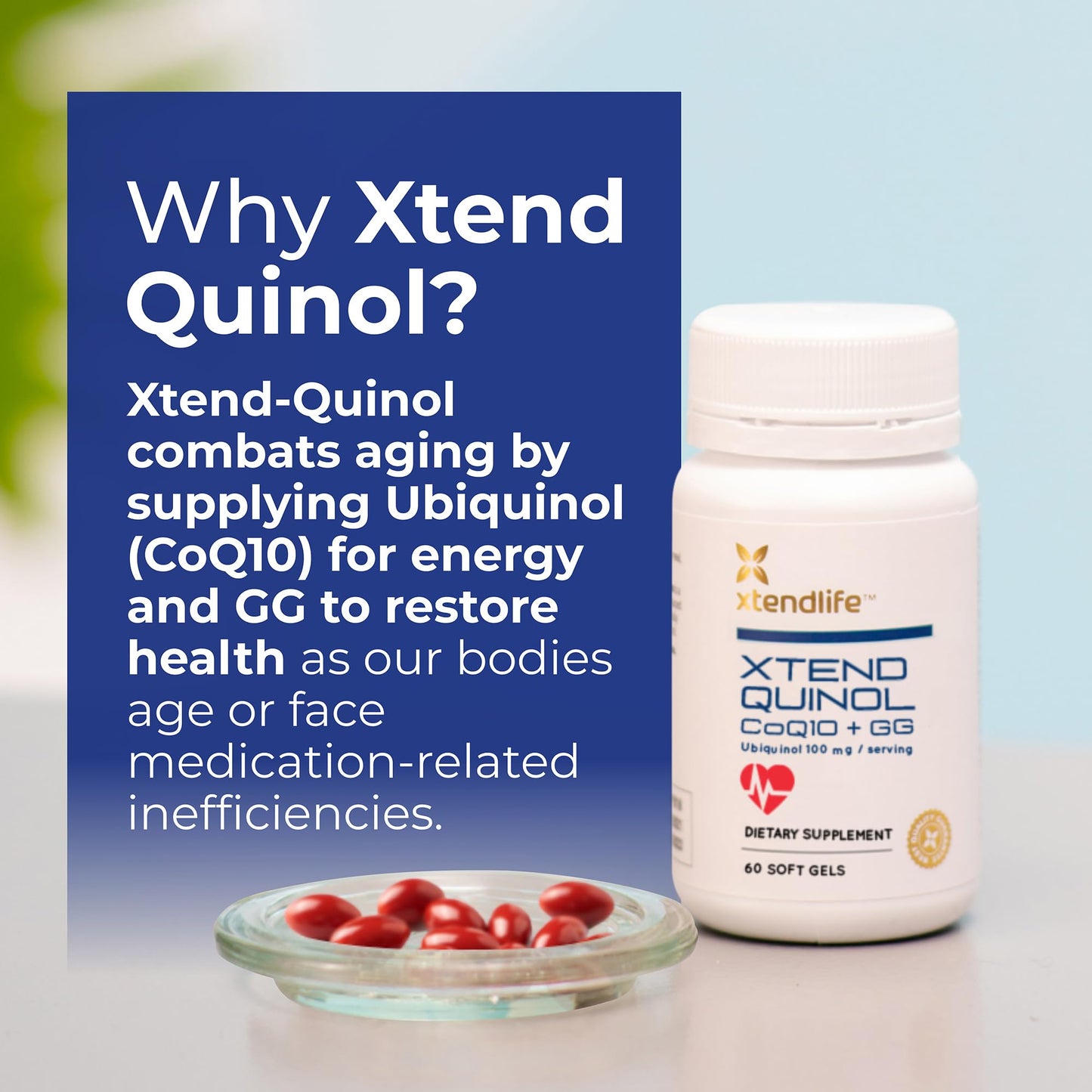 Xtendlife Xtend‑Quinol Ubiquinol CoQ10 Supplement Softgel 120 Count