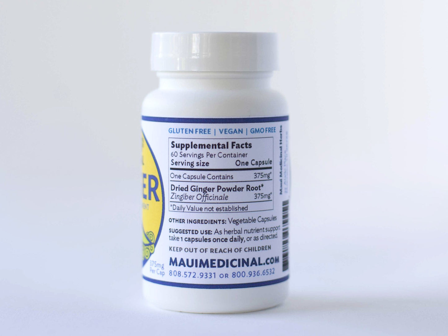 Maui Medicinal Herbs Ginger Capsule 90 Vcaps