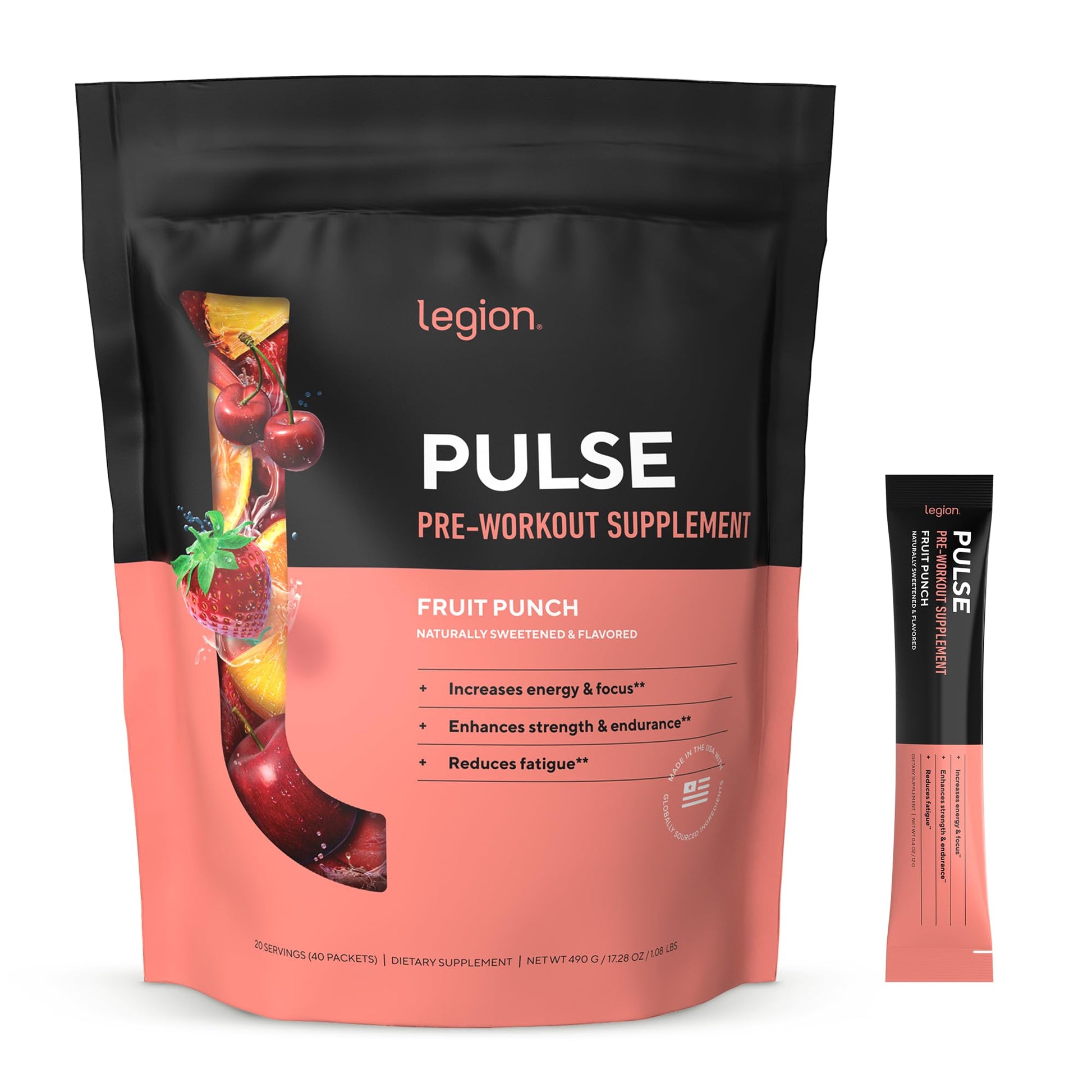 LEGION Pulse Pre Workout Supplement Powder, 1.08 lb