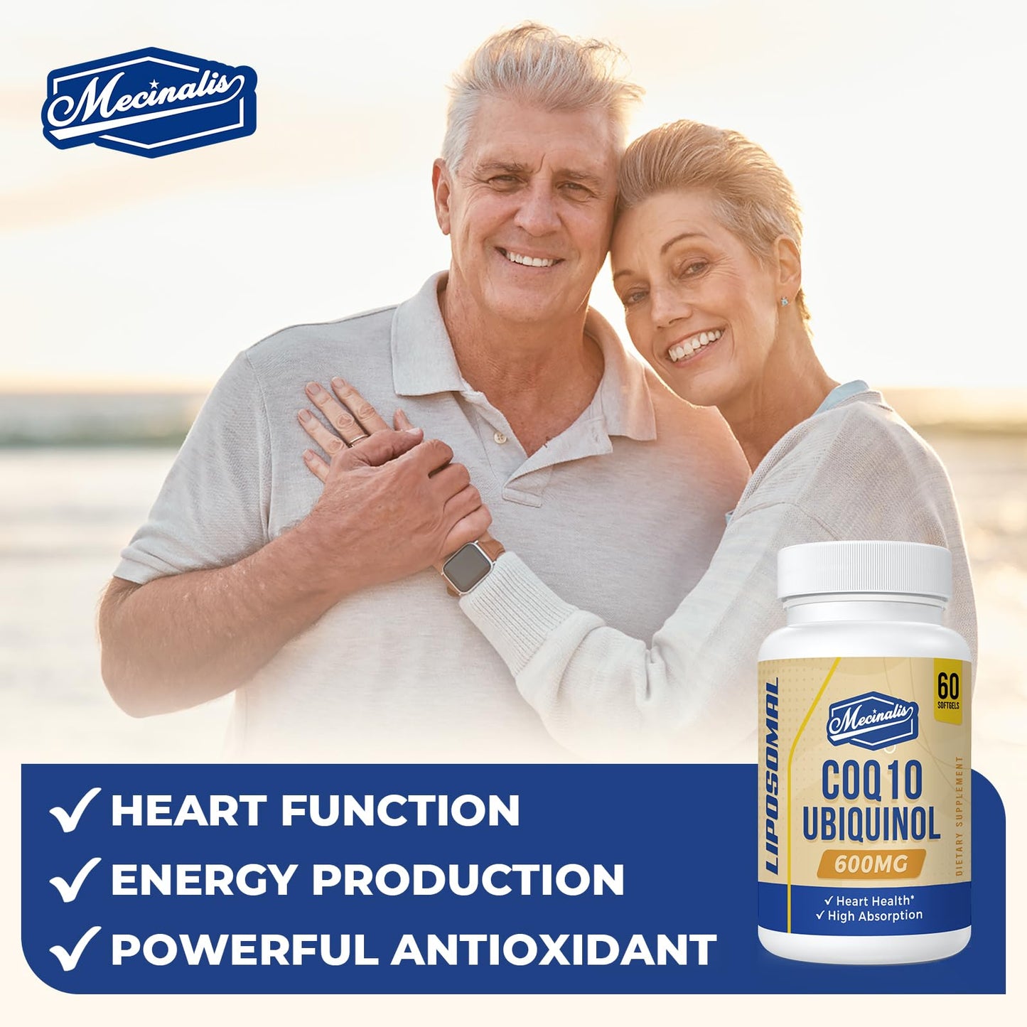 Mecinalis Liposomal CoQ10 Ubiquinol 600mg Softgels, 120 Softgels