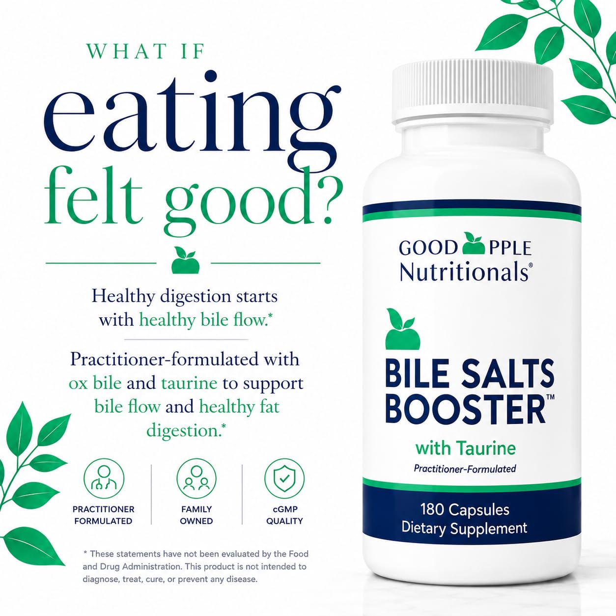 GOODAPPLE NUTRITIONALS Bile Salts Booster Capsules 180