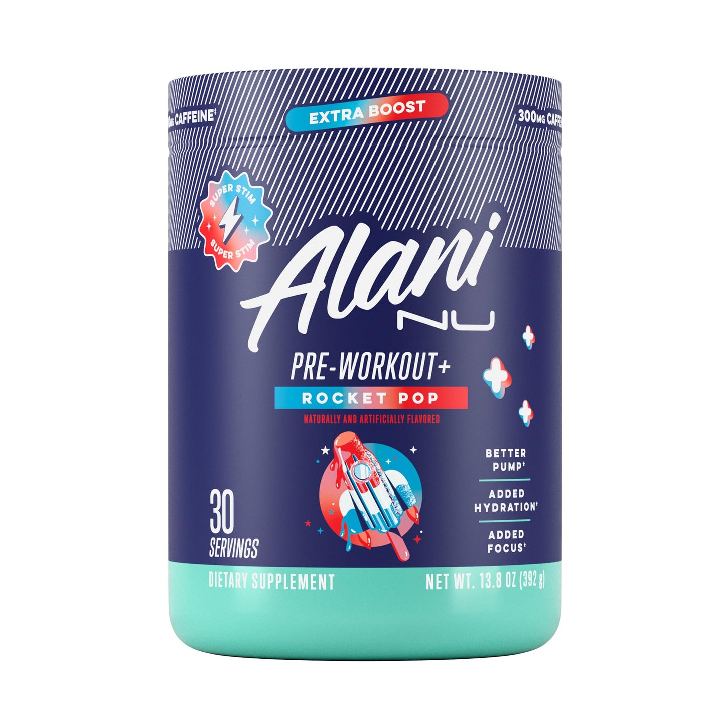 Alani Nu Pre Workout+ Powder Rocket POP, 13.8 Ounce