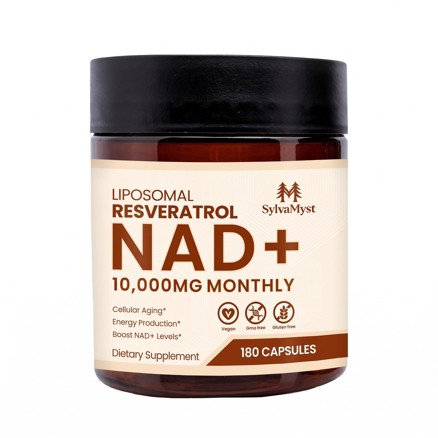 SylvaMyst Liposomal NAD+ Softgels with Resveratrol 180 Capsules