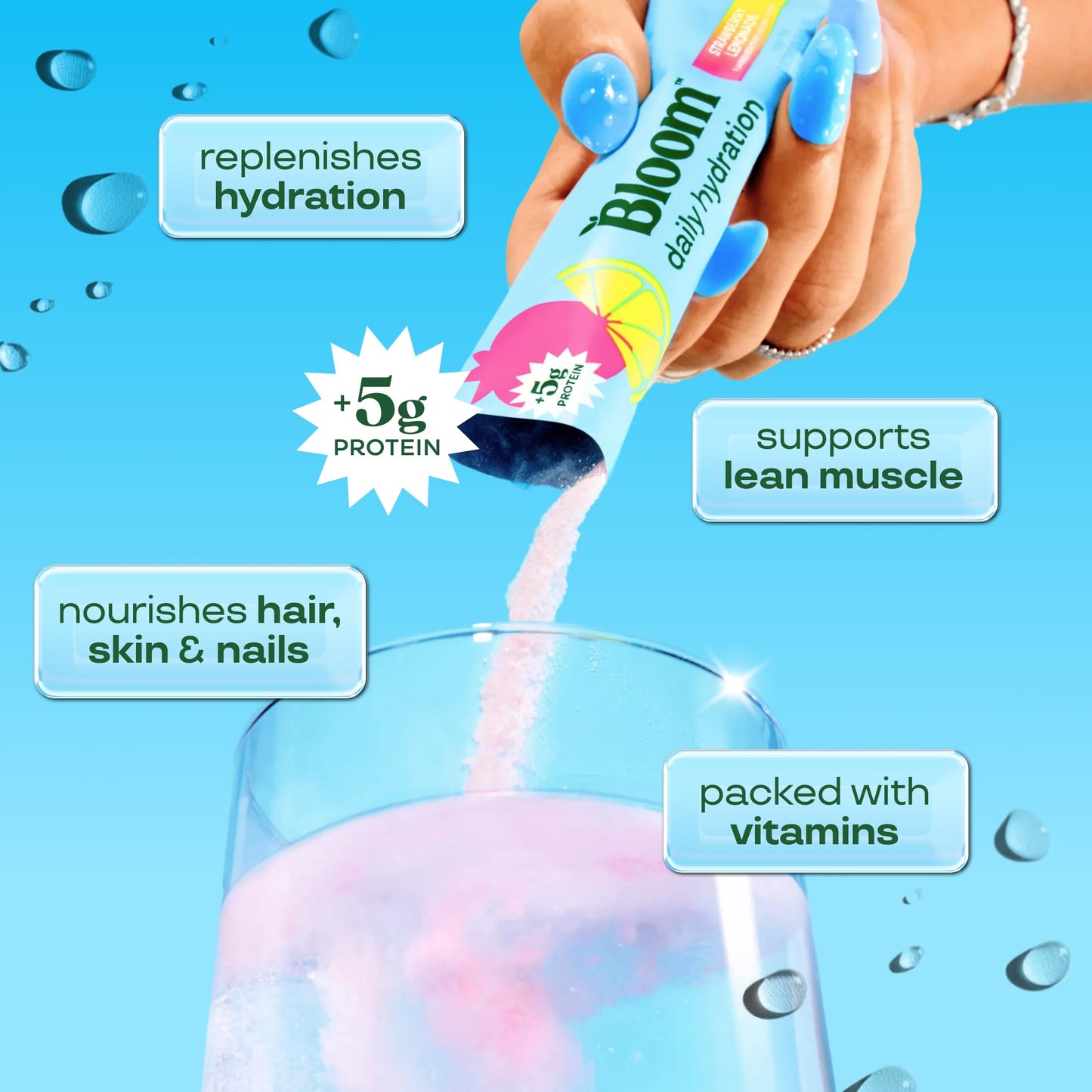 Bloom Nutrition Hydration Electrolyte Sticks Powder 2.1