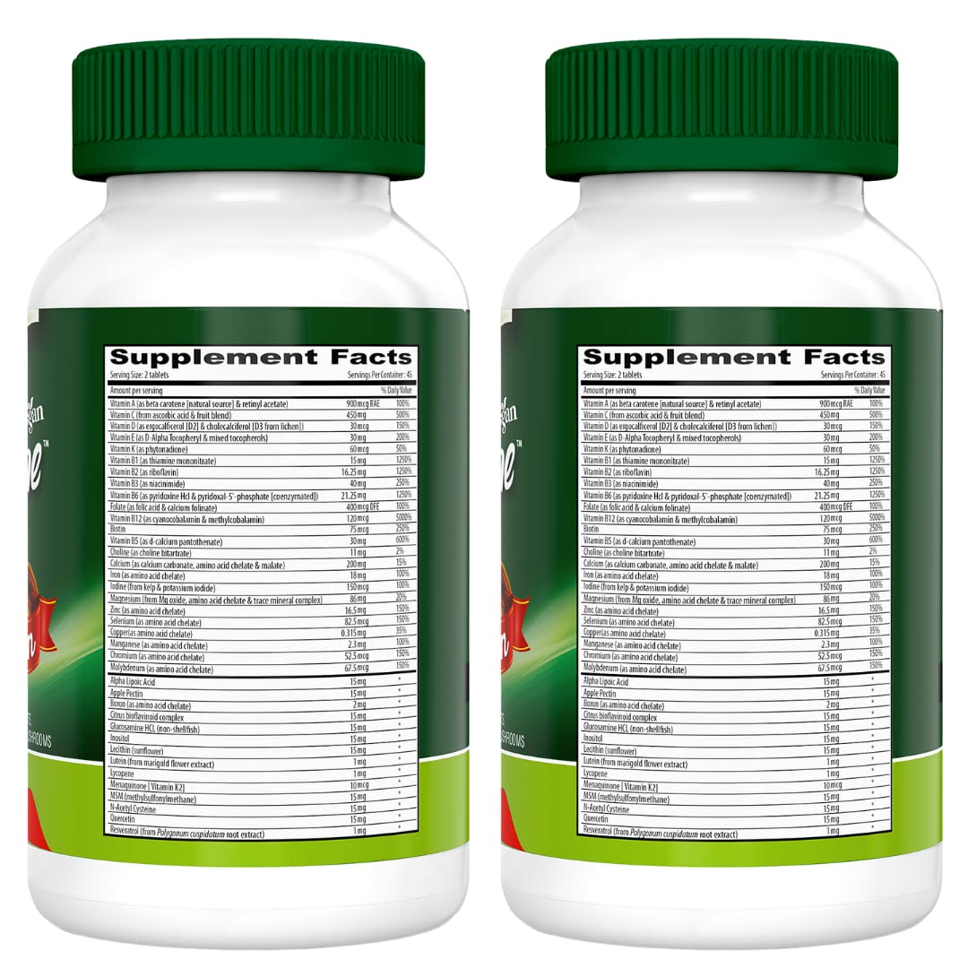 DEVA Tuba Prime Vegan Multivitamin Iron-Free High-Potency Vitamin & Mineral Dietary Supplement, 180 Tablets