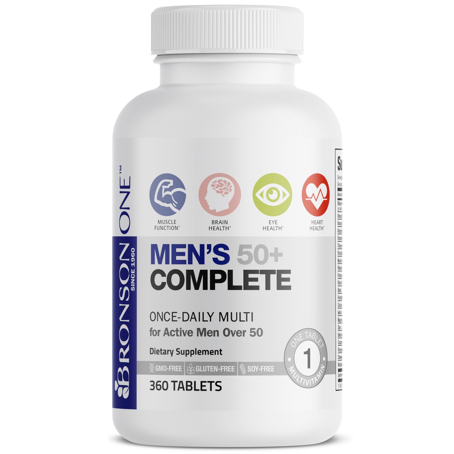 Bronson ONE Daily Men's 50+ Complete Multivitamin Multimineral Tablets, 360 Count