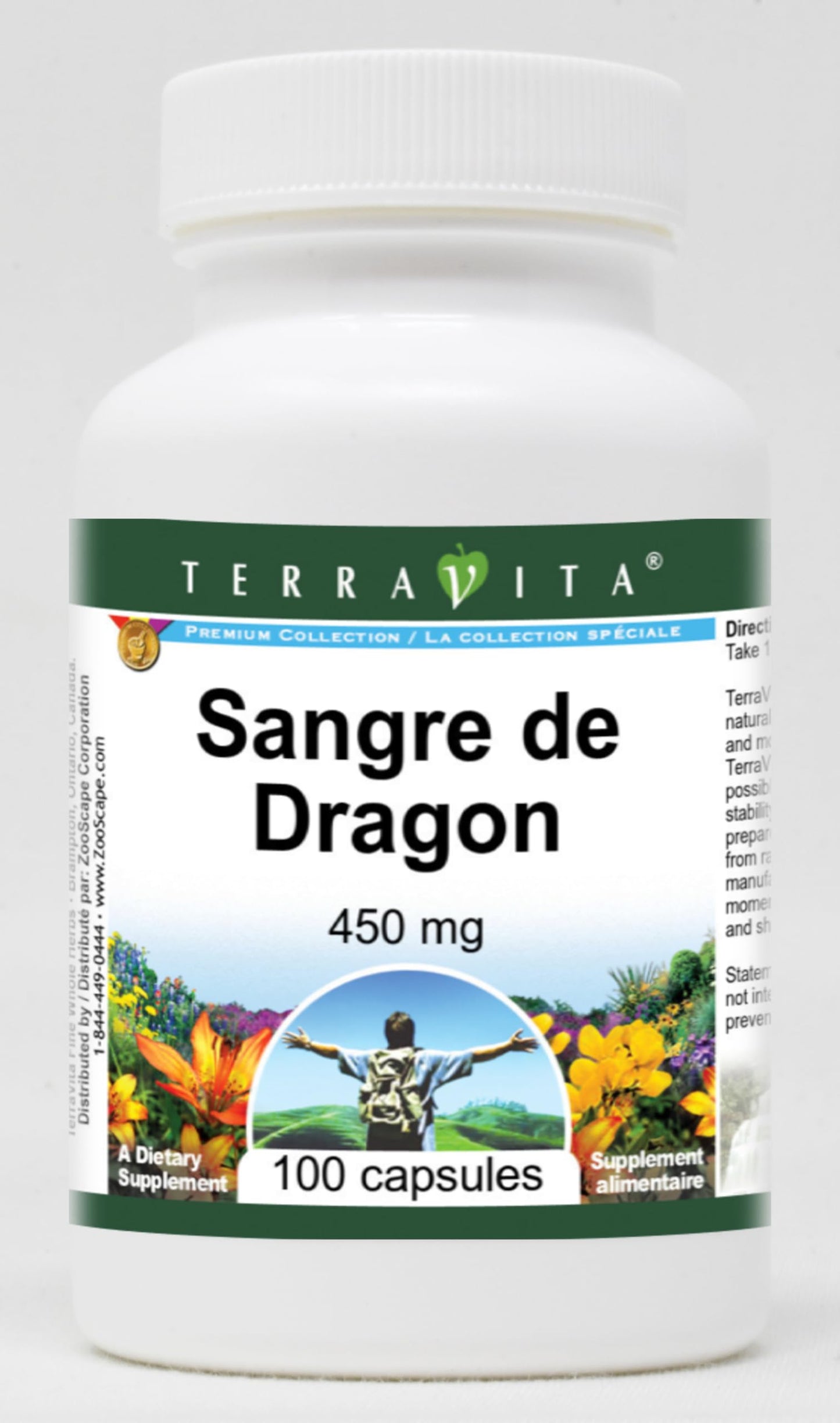Terravita Sangre de Dragon 450 mg Capsules, 100 Count