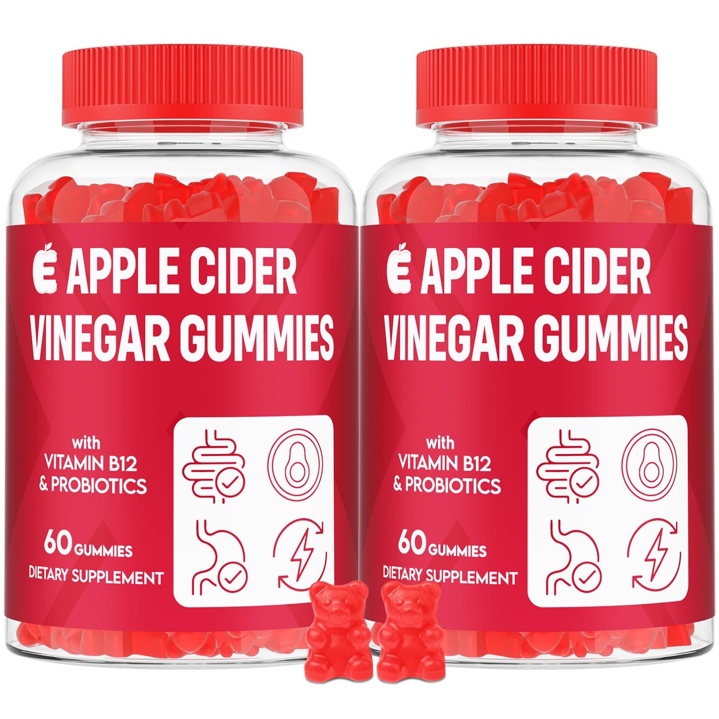 YEKBYOE Apple Cider Vinegar Gummies 2000mg ACV with Mother, 120 Count