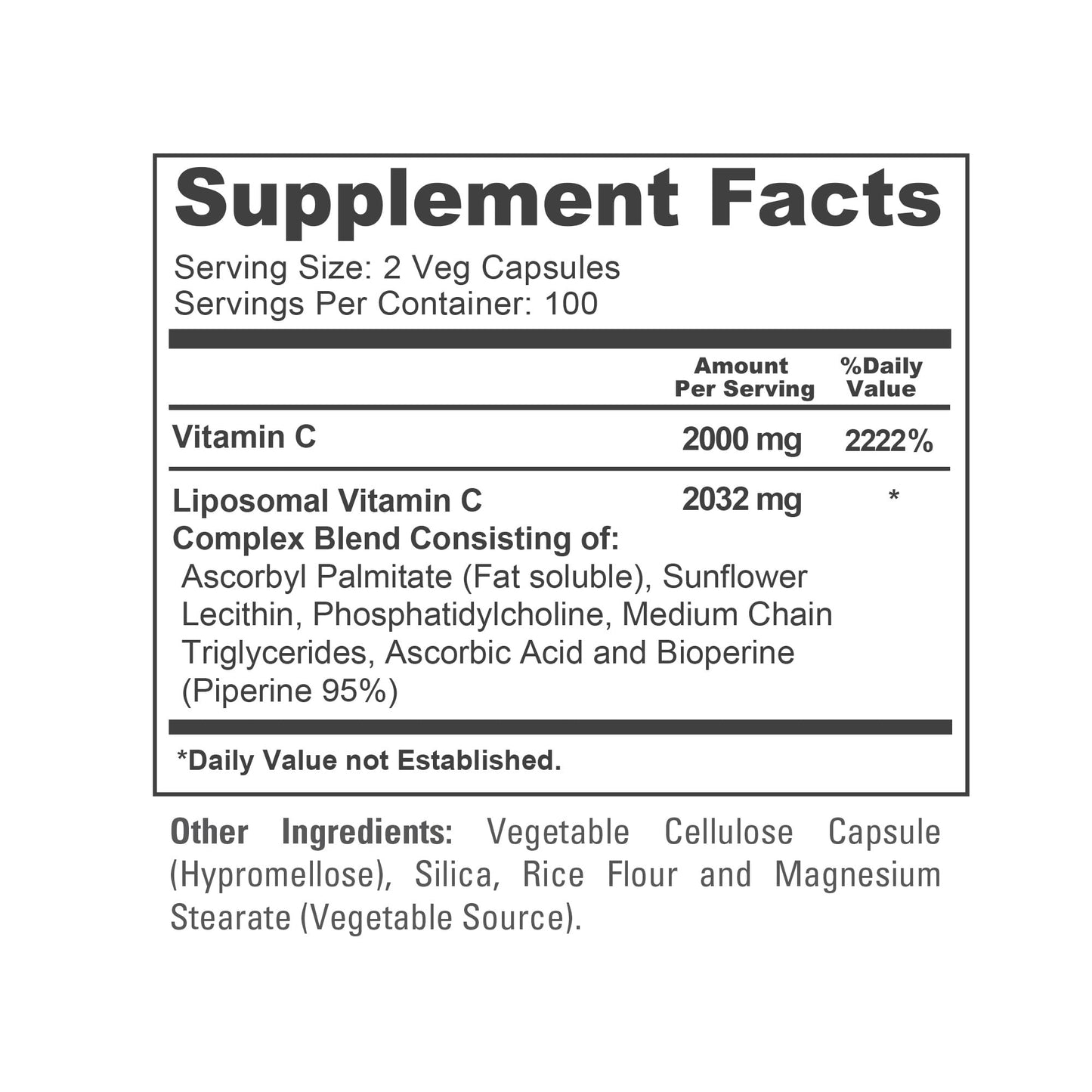 NusaPure Liposomal Vitamin C Capsules, 200 Count