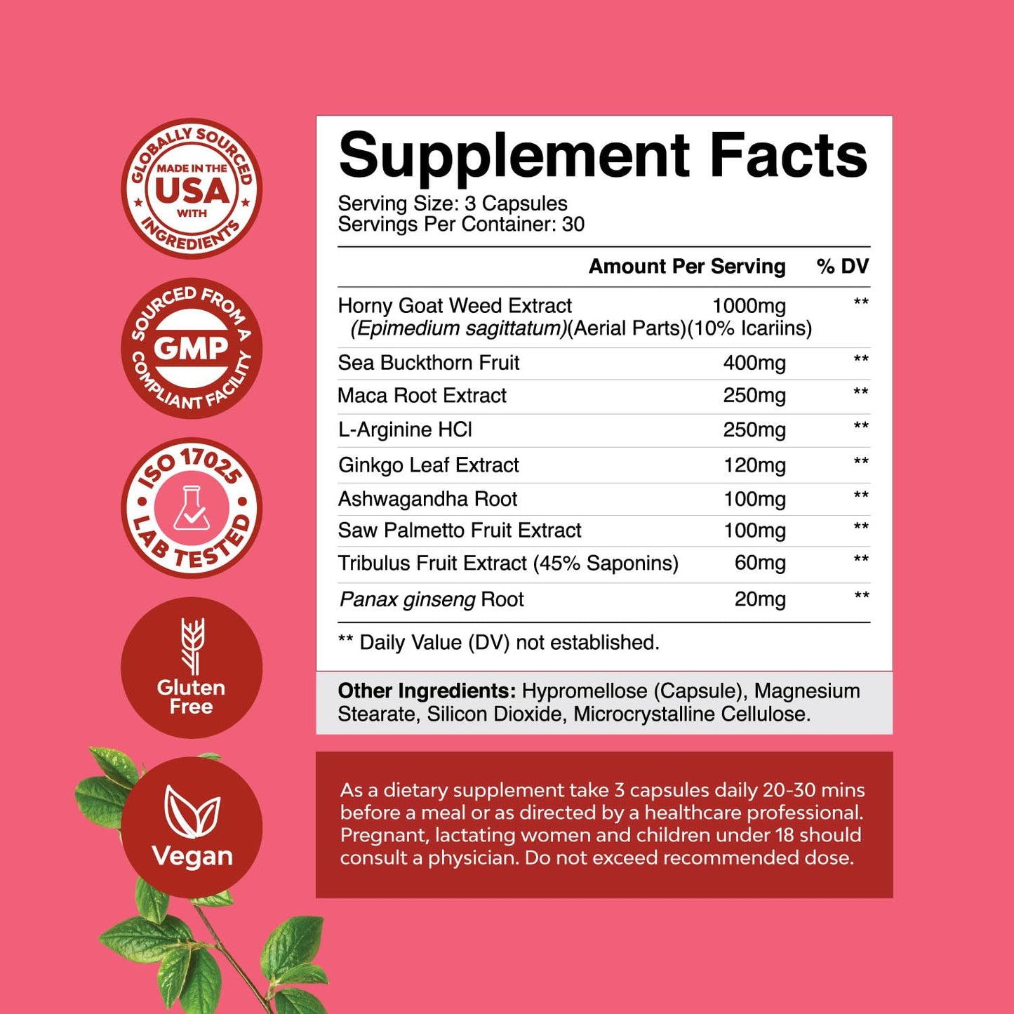 Natures Craft Horny Goat Weed for Women Capsules 90 Count