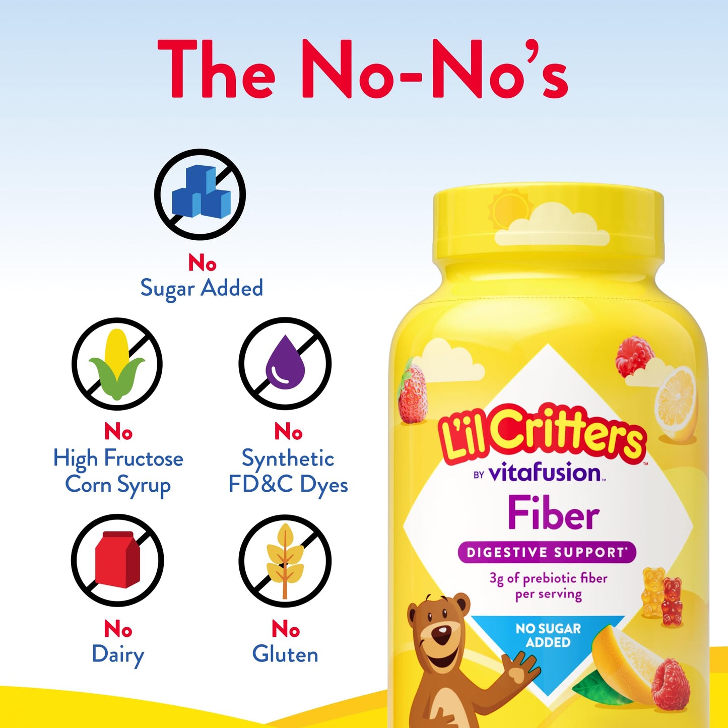 Lil Critters Kids Fiber Gummy Bears Supplement, 90 Count