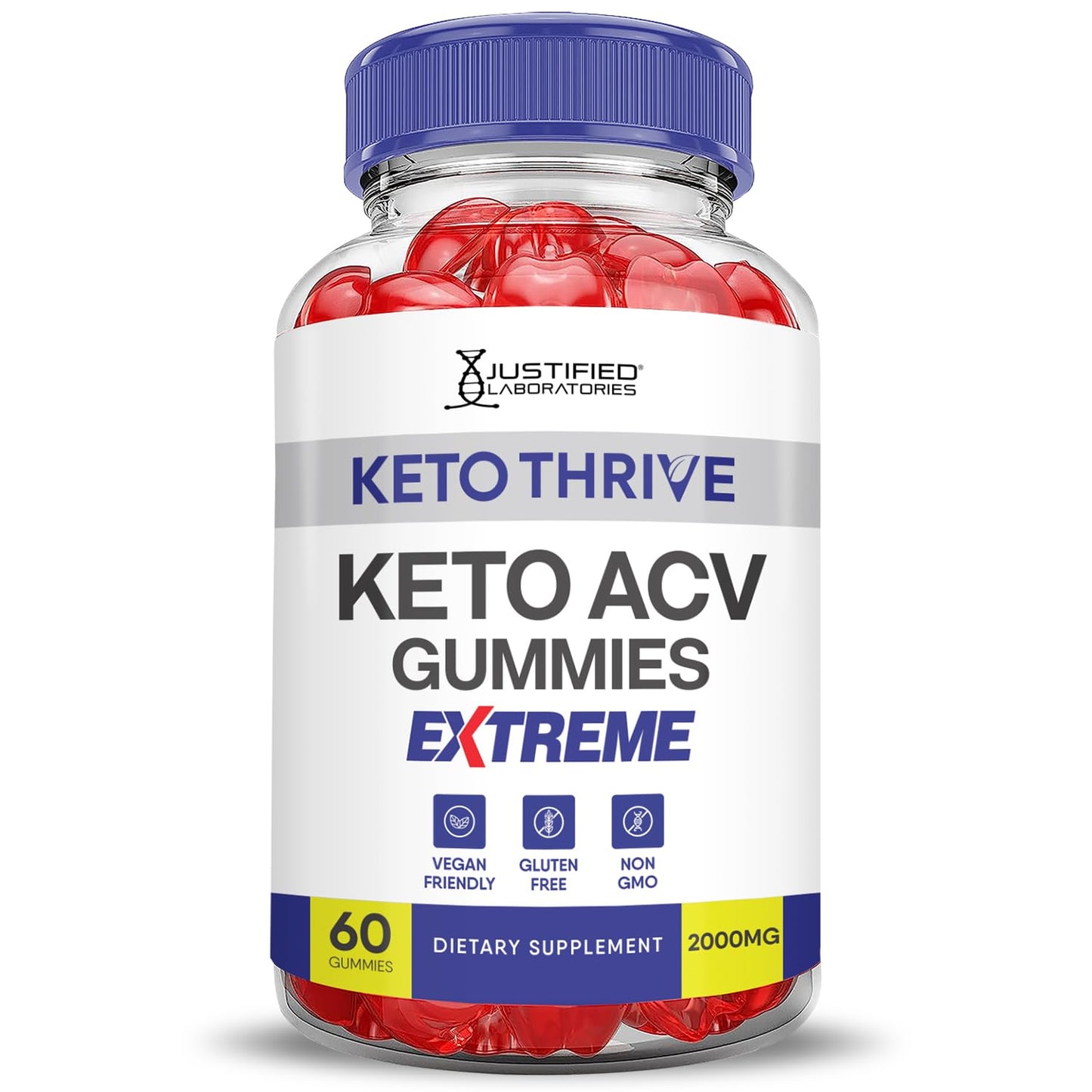 Justified Laboratories Keto Thrive Keto ACV Gummies Extreme 2000MG Gummy 300 Gummies