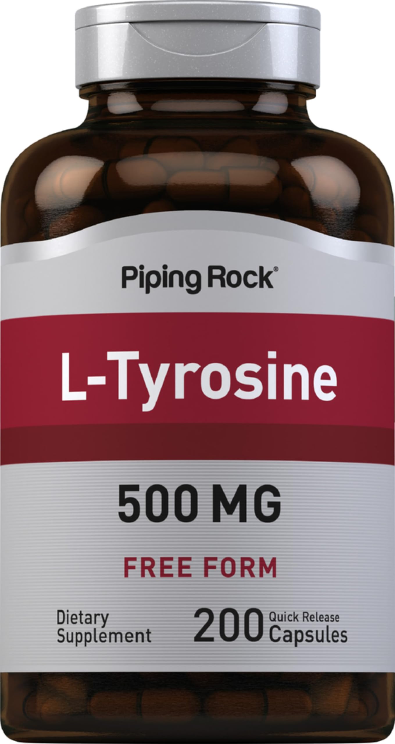 Piping Rock L-Tyrosine 500mg Capsules, 200 Count