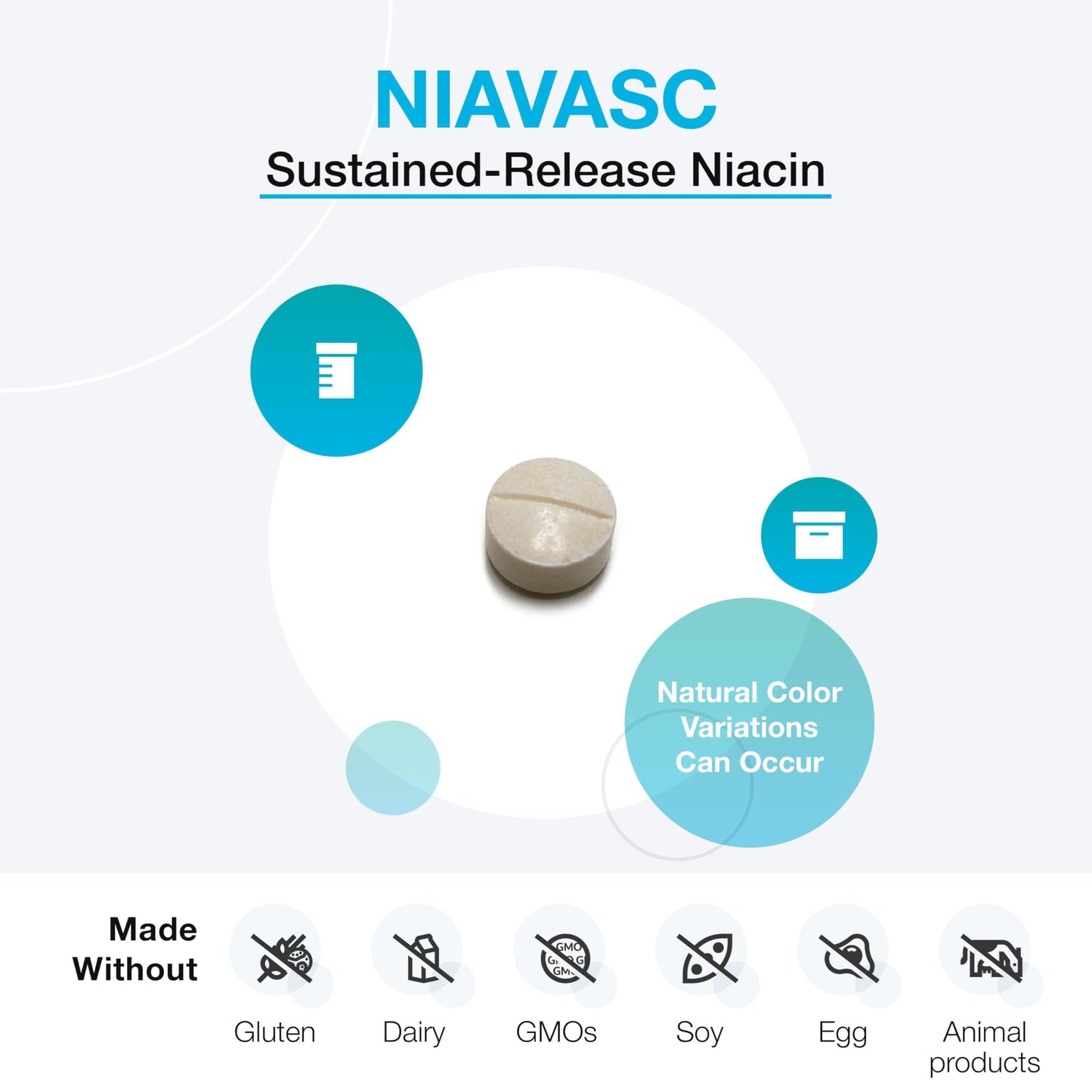 XYMOGEN NiaVasc Sustained-Release 500 mg Niacin, 360 Capsules