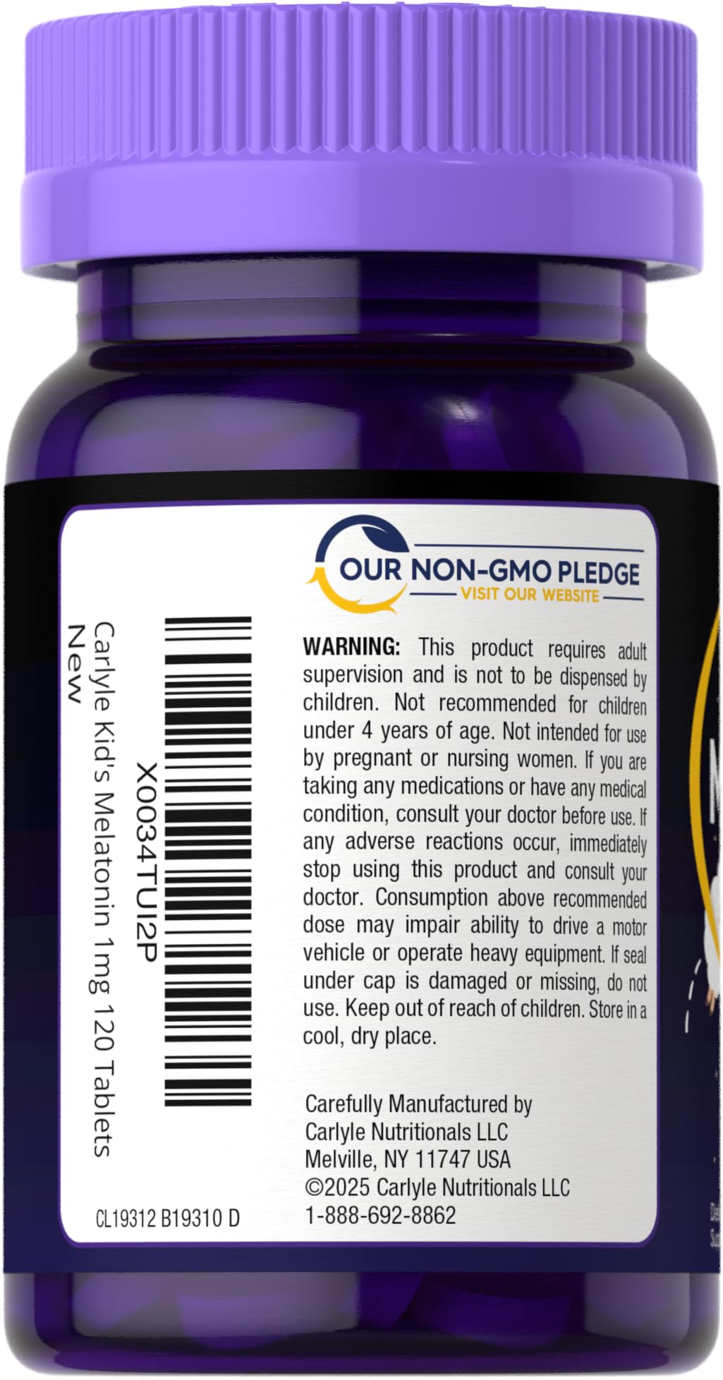 Carlyle Kids Melatonin 1mg Chewable Tablets 120