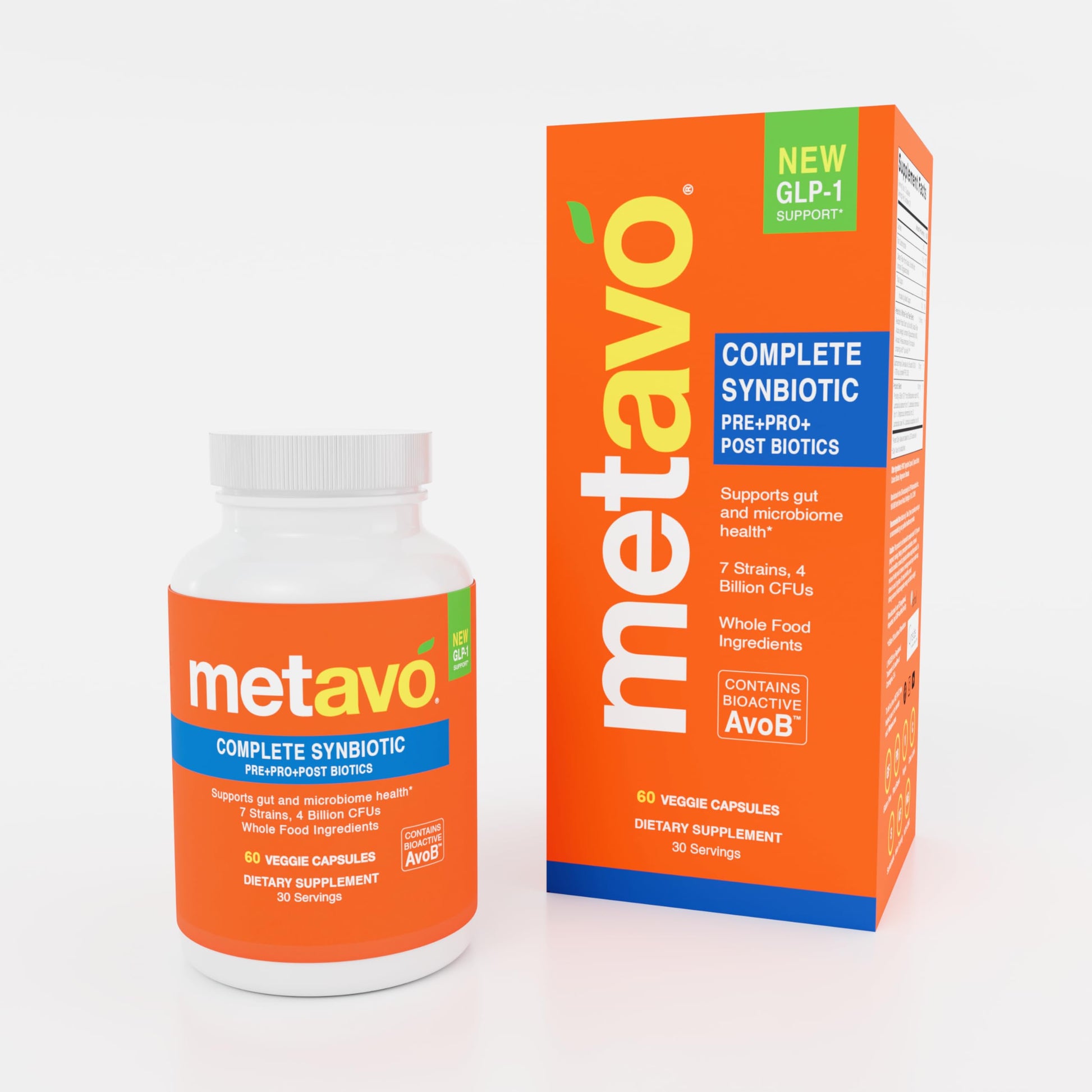 Metavo Complete Synbiotic - GLP-1 Support Pre+Pro+Postbiotics, 60 Capsules
