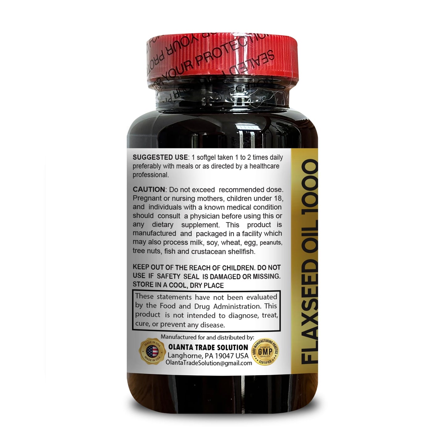 OLANTA TRADE SOLUTION Flaxseed Oil Capsules 100 Capsules