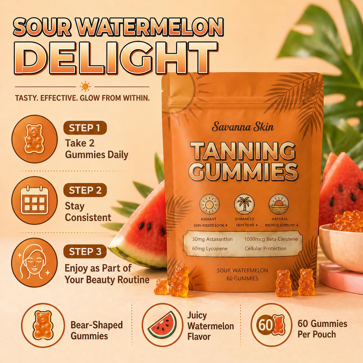 Hyuikiu Savanna Skin Gummy 60 Count