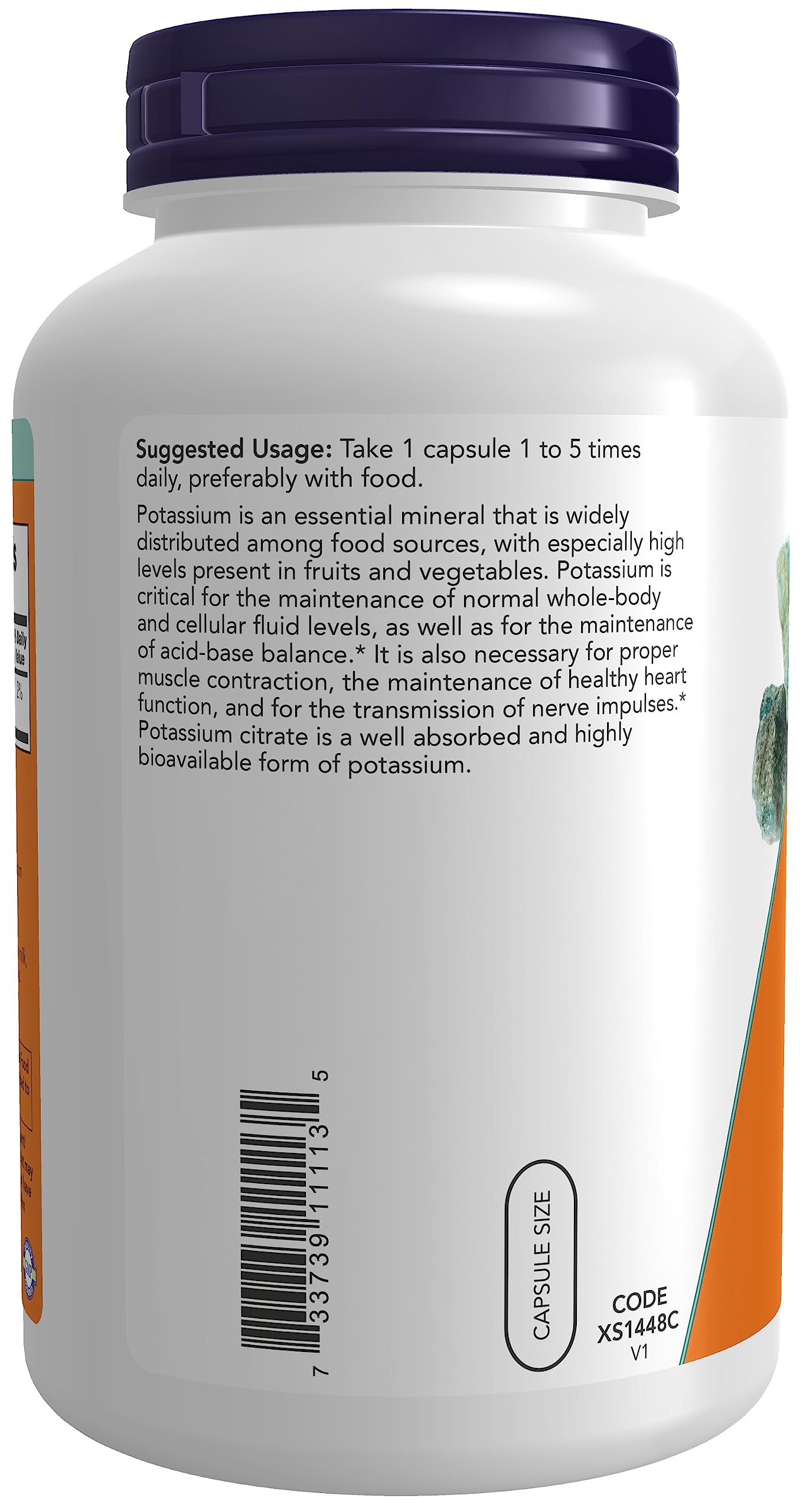 NOW Foods Potassium Citrate 99 mg Supports Electrolyte Balance and Normal pH*, Essential Mineral, 360 Capsules