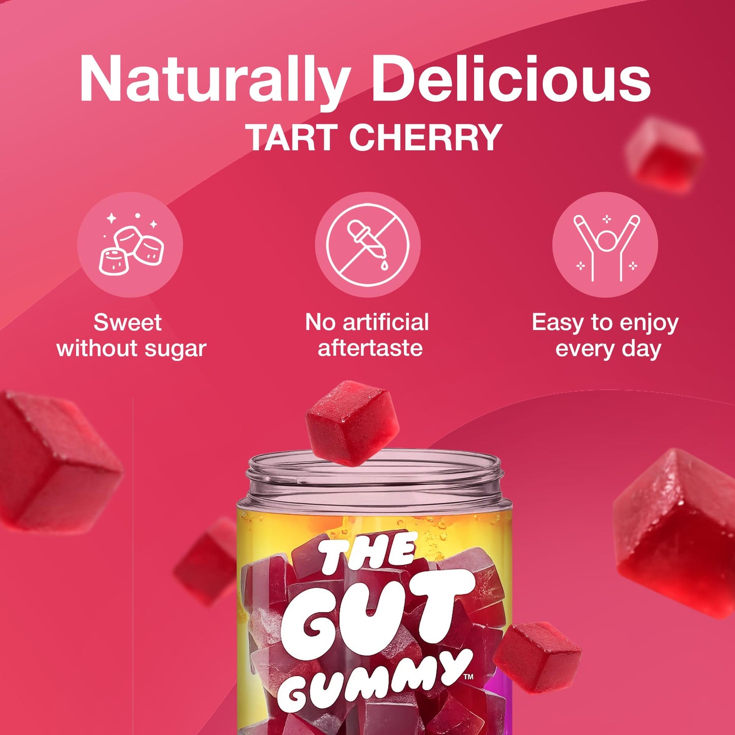 The Gut Gummy Bloating Relief Prebiotics Probiotics Postbiotics Cherry Gummy 1