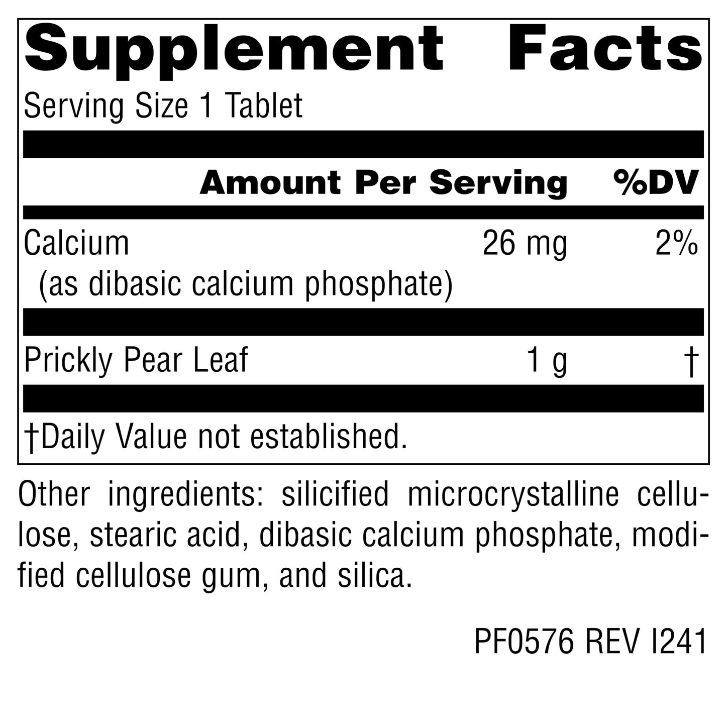 Planetary Herbals Full Spectrum Nopal Cactus, Prickly Pear Cactus, 1000 mg, with Prickley Pear Leaf, Tablets, 120 Count