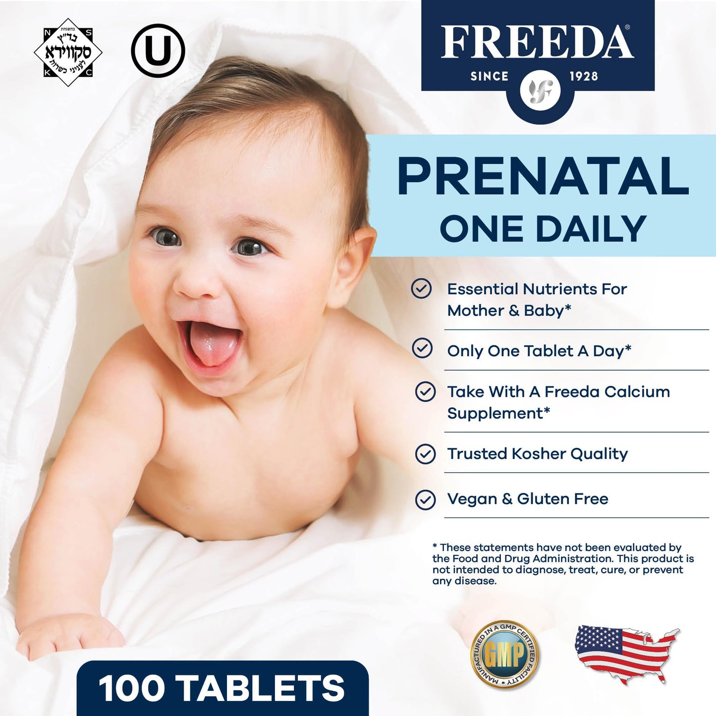 FREEDA Prenatal Vitamin Tablet 250 Count
