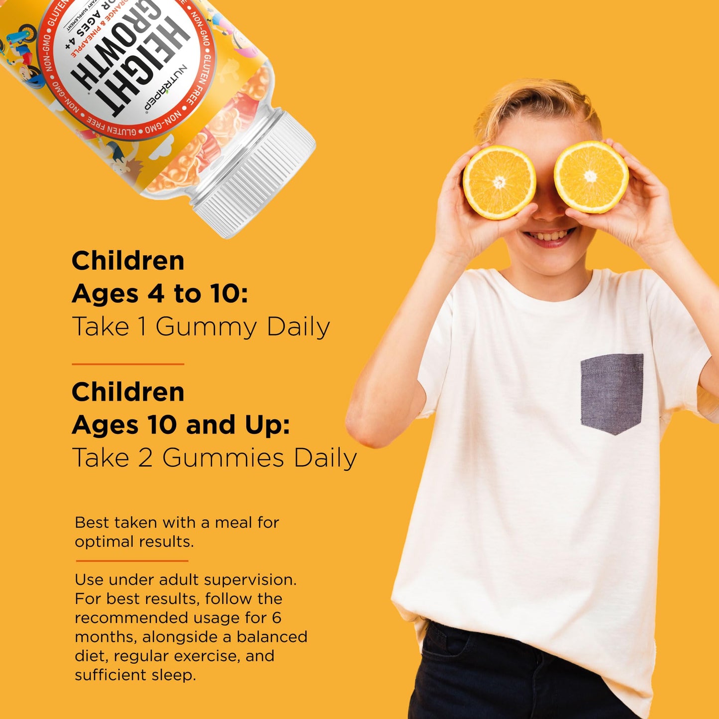 NutraPep Teens Height Growth Supplement Gummies 60 Count
