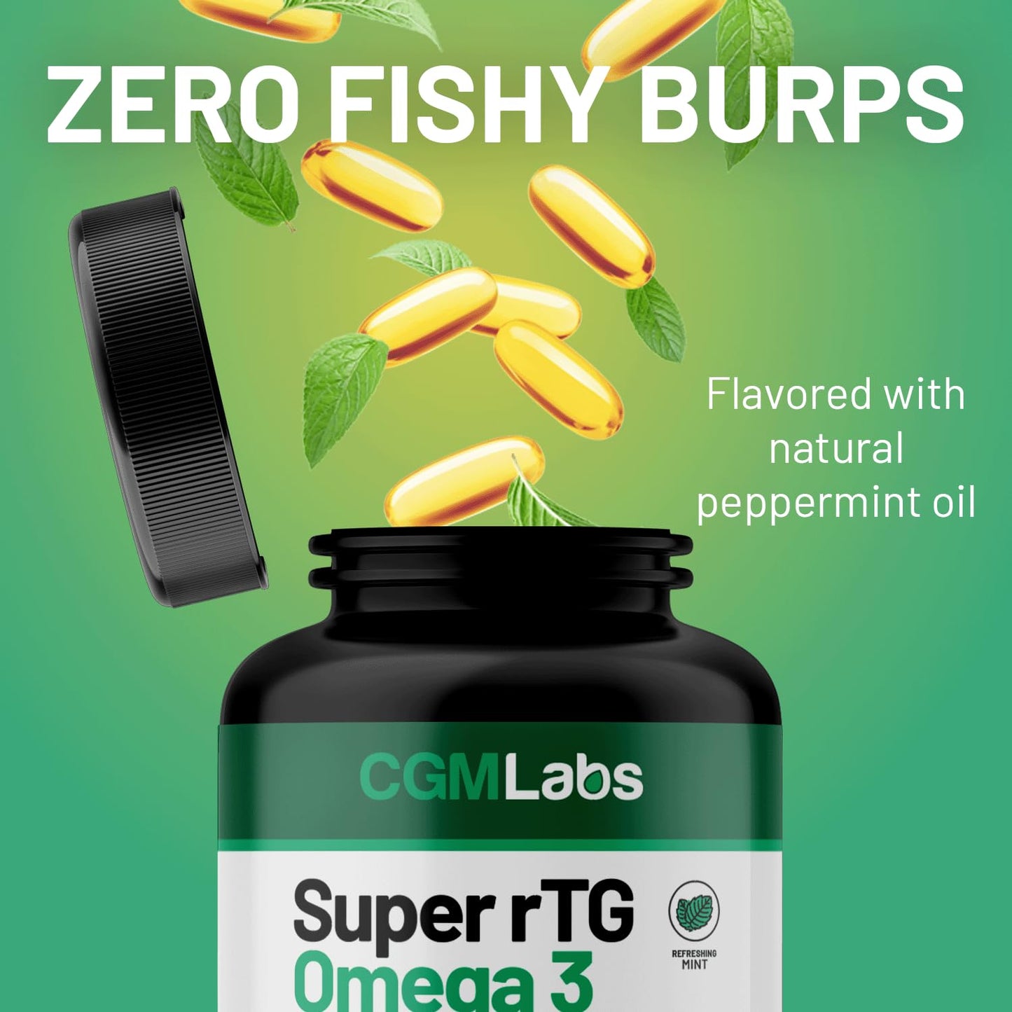 CGMLABS rTG Omega 3 Norwegian Fish Oil with CoQ10 Dietary Supplement Softgels, 180 Count