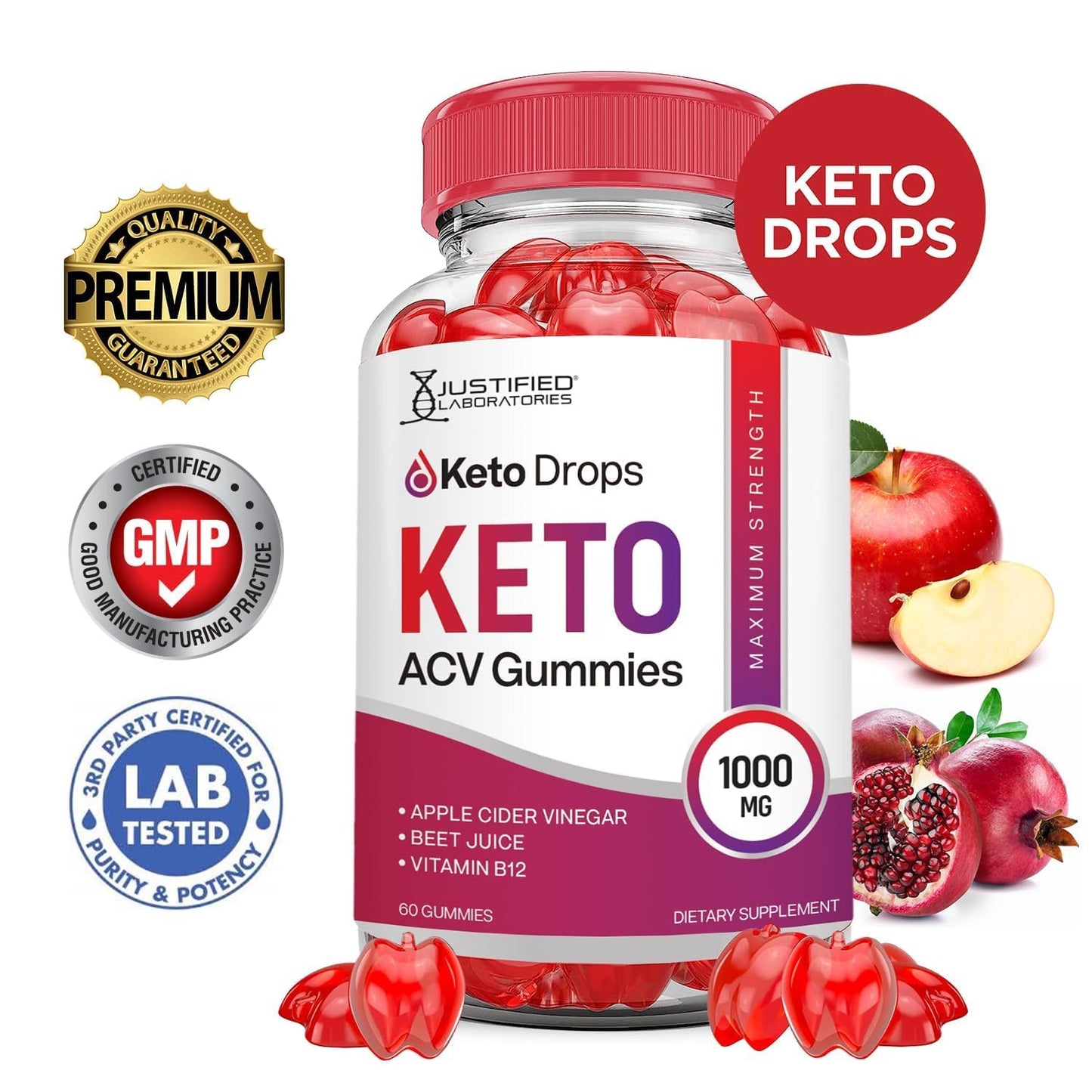 Justified Laboratories Keto Drops Keto ACV Gummies 300 Gummies