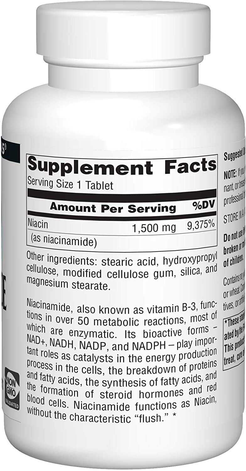 Source Naturals Niacinamide 1500mg Tablet, 100 Tablets