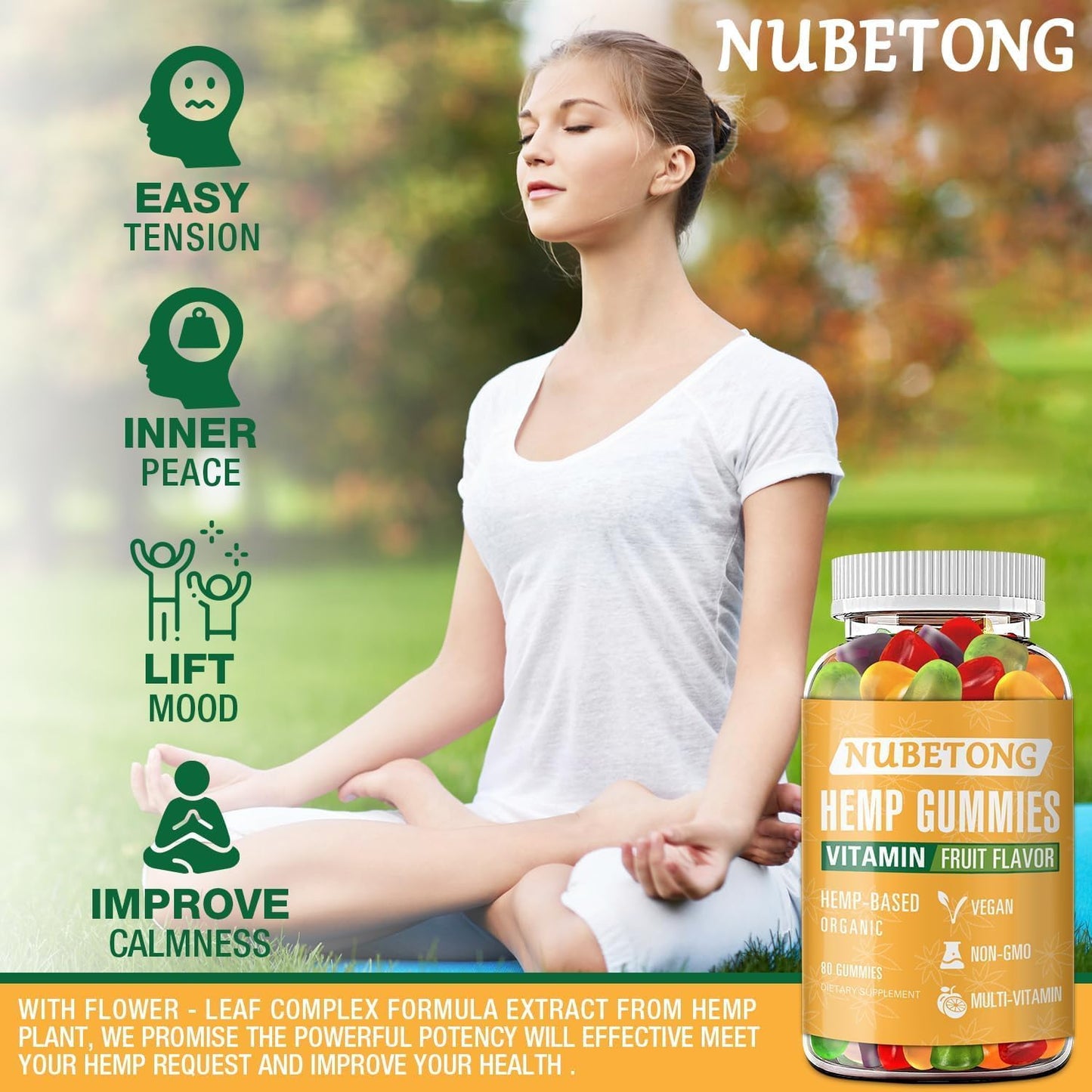 Nubetong Organic Hemp Gummies 80 Count