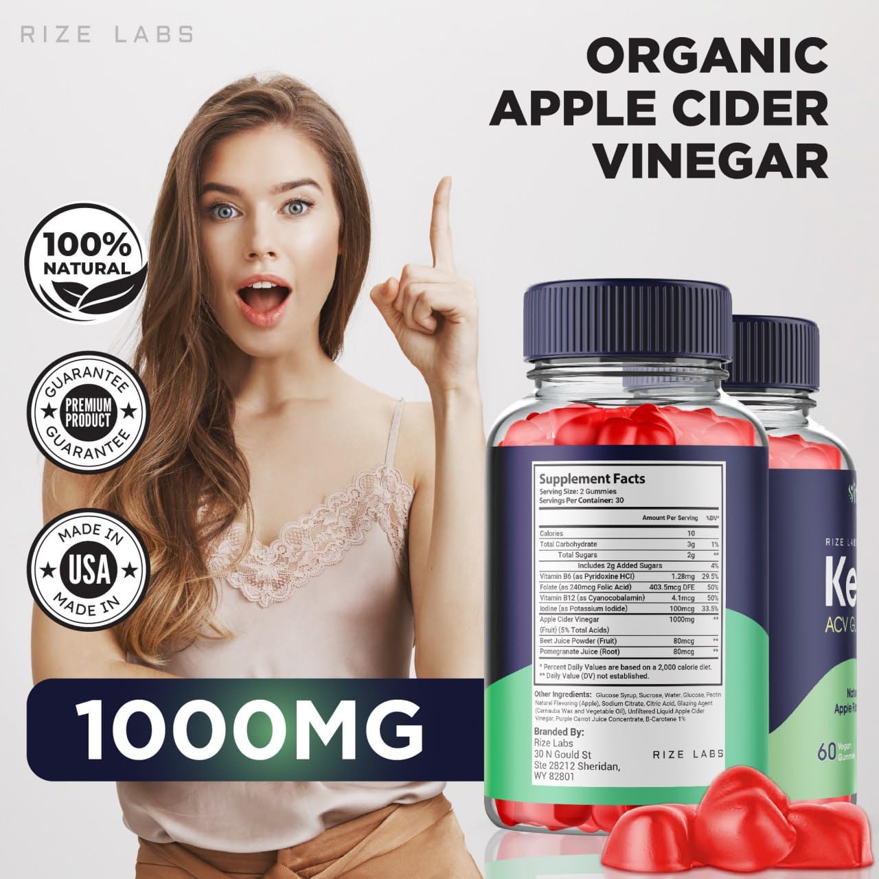 rize labs Vital Ketogenic Keto Gummies for Advanced Weight Loss - Slimming Belly Fat Diet Gummy, 300 Gummies