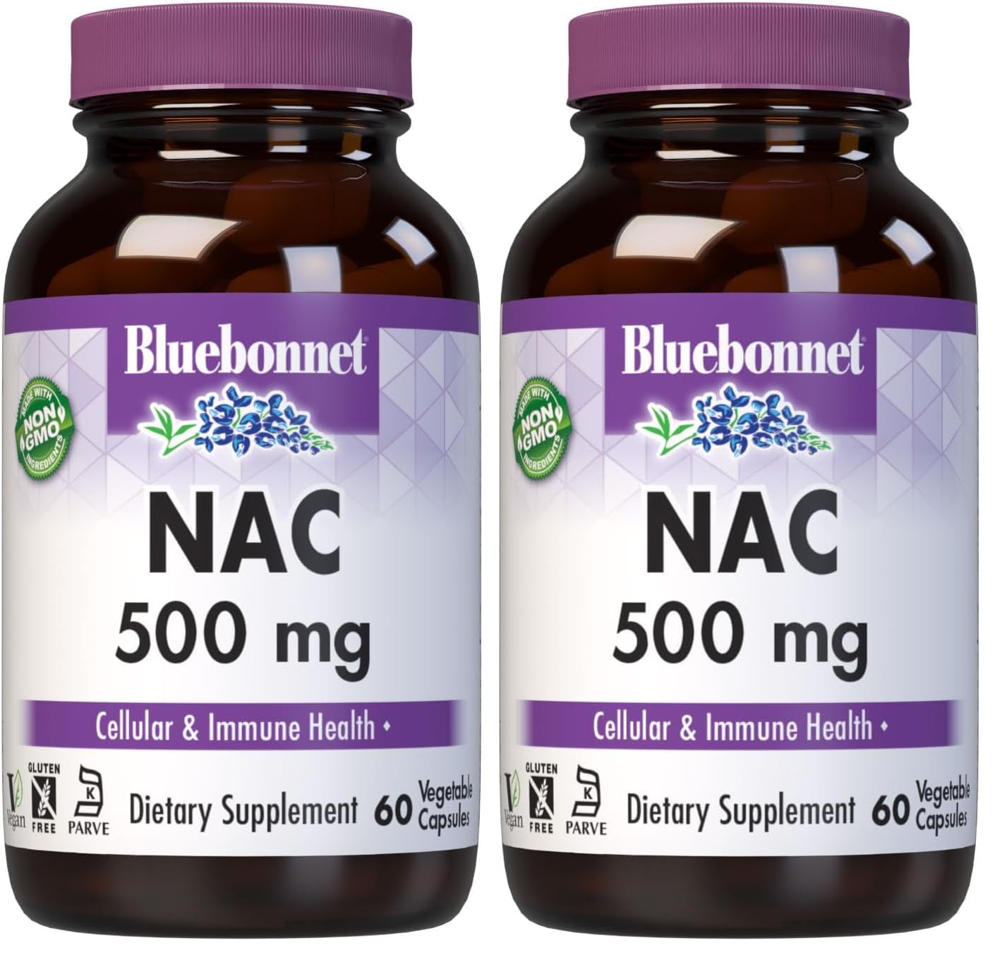 BlueBonnet NAC 500 mg Vitamin Capsules, 120 Capsules