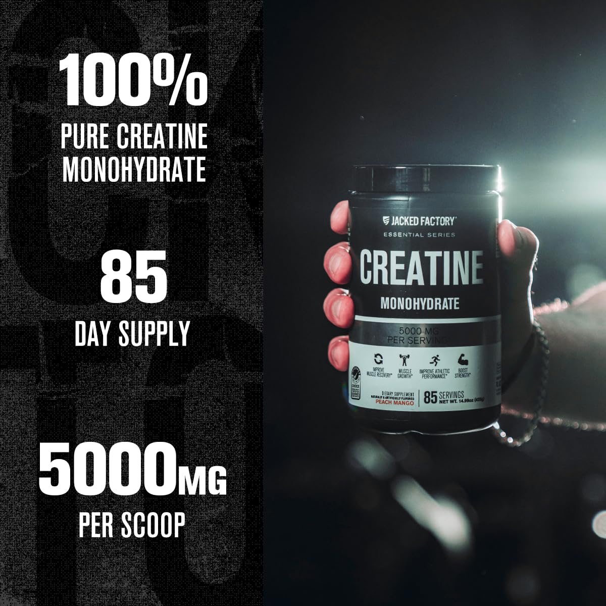 Jacked Factory Creatine Monohydrate Powder 85 Servings